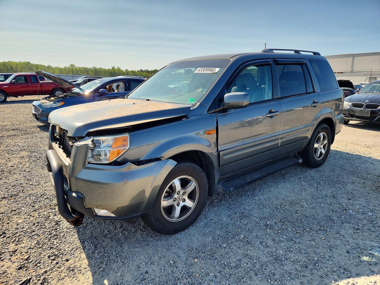 2008 Honda Pilot Ex Gray vin: 5FNYF18498B019433