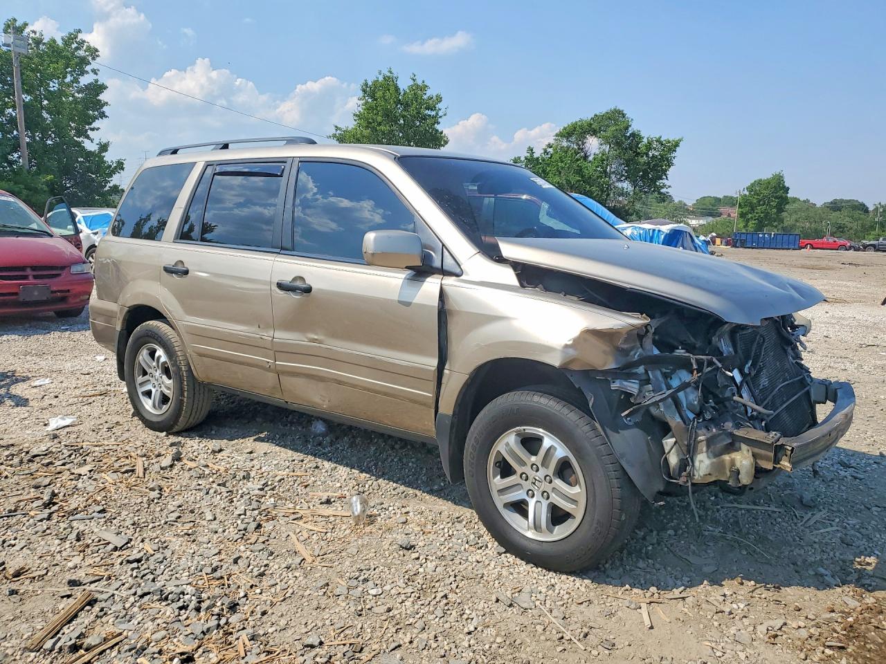 2005 Honda Pilot Ex Beige vin: 5FNYF184X5B041887
