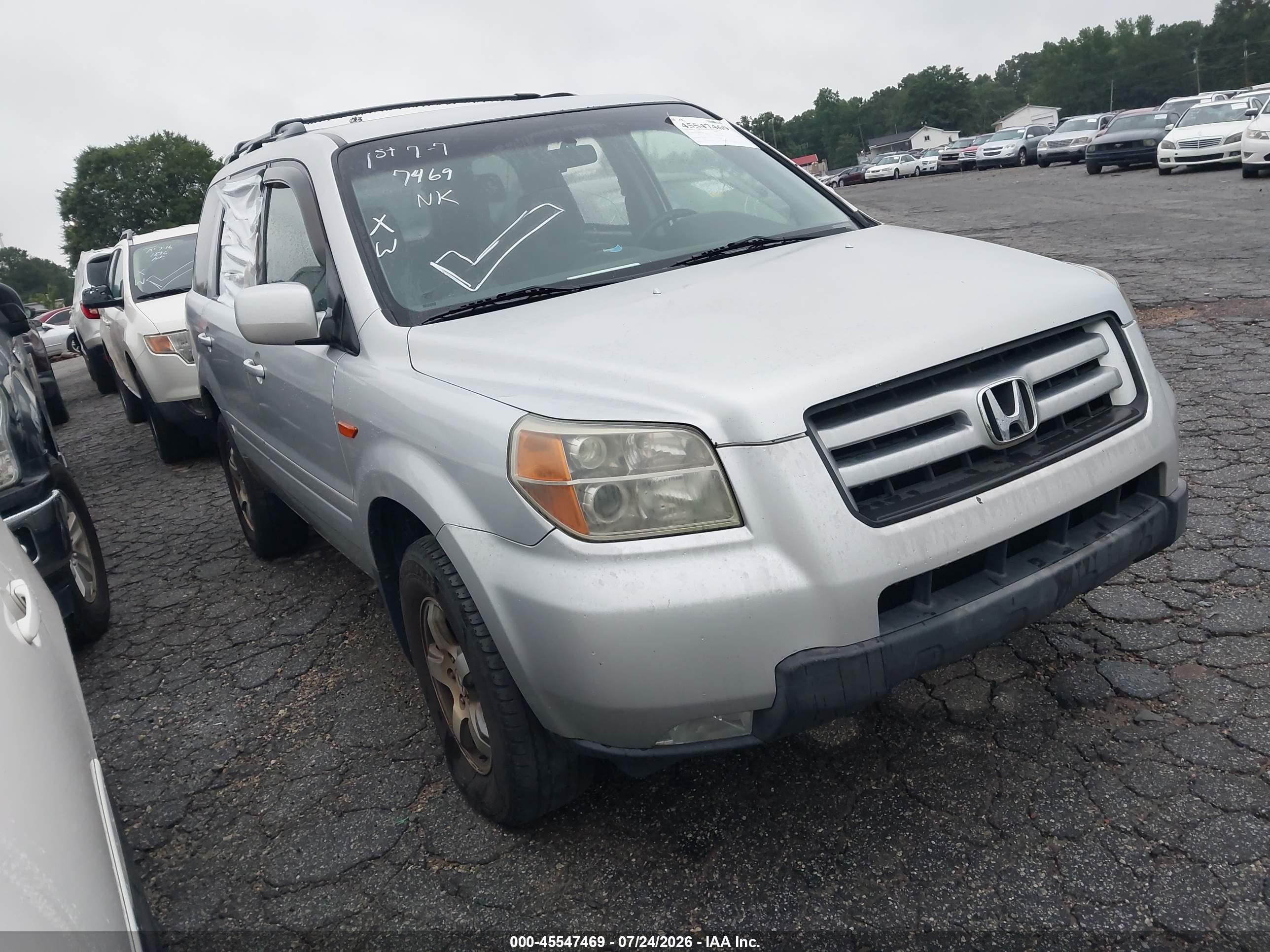 2006 Honda Pilot Ex Silver vin: 5FNYF184X6B022600