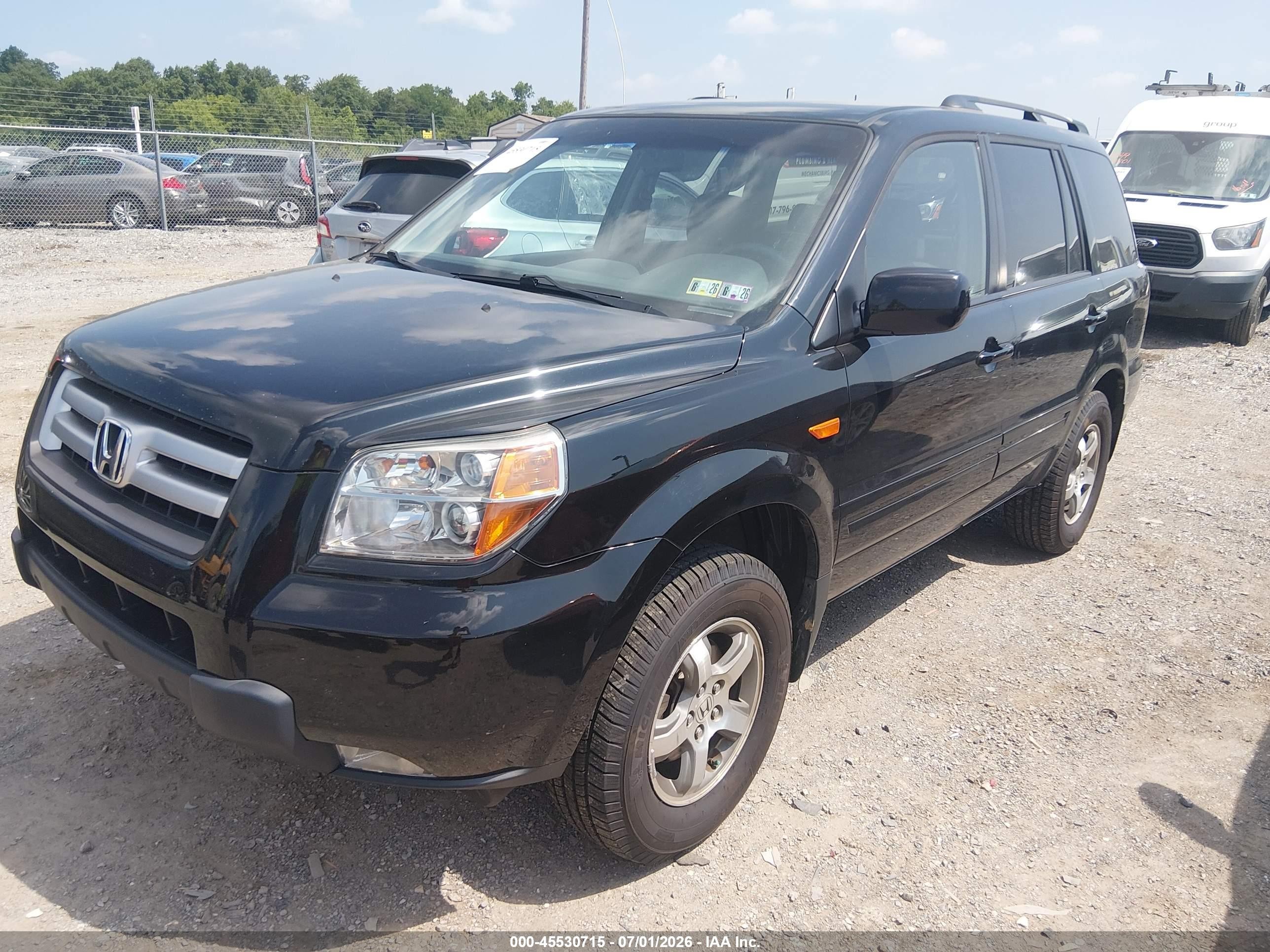 2007 Honda Pilot Ex Black vin: 5FNYF184X7B008245