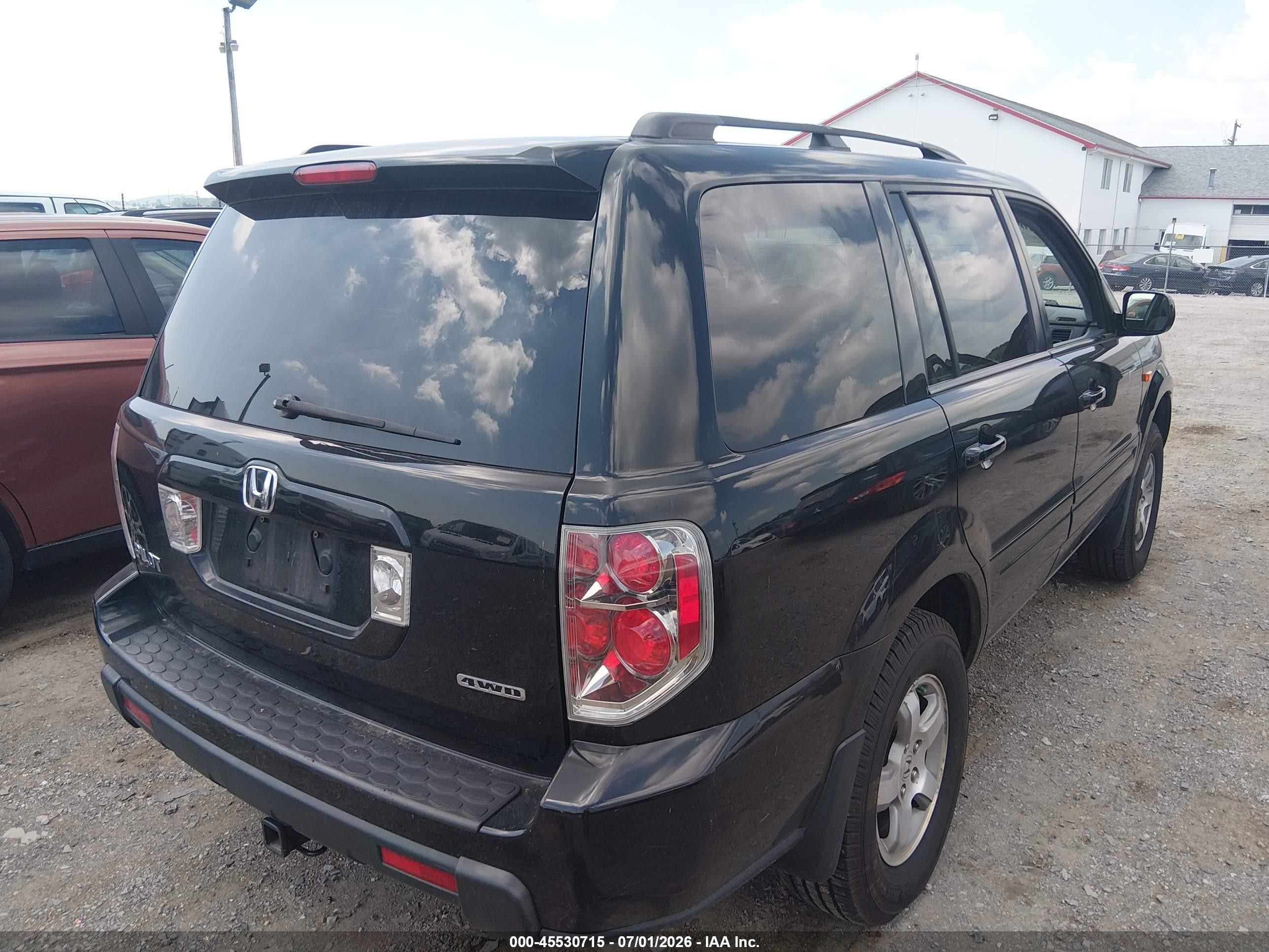 2007 Honda Pilot Ex Black vin: 5FNYF184X7B008245