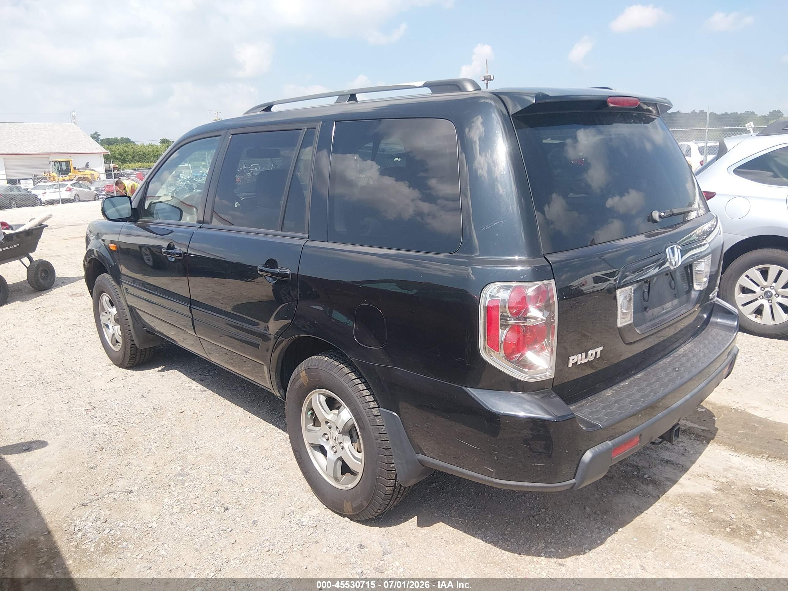 2007 Honda Pilot Ex Black vin: 5FNYF184X7B008245