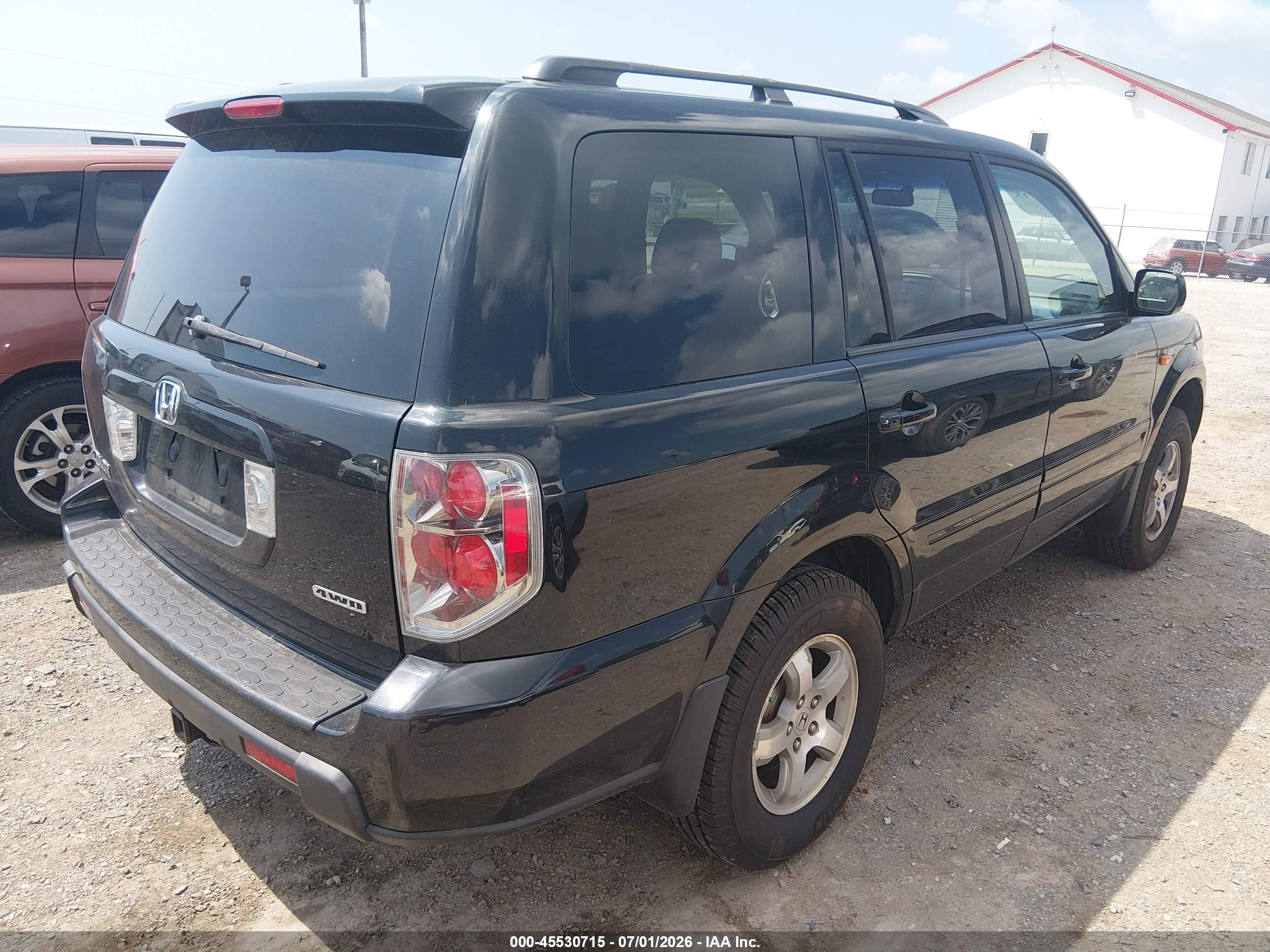 2007 Honda Pilot Ex Black vin: 5FNYF184X7B008245