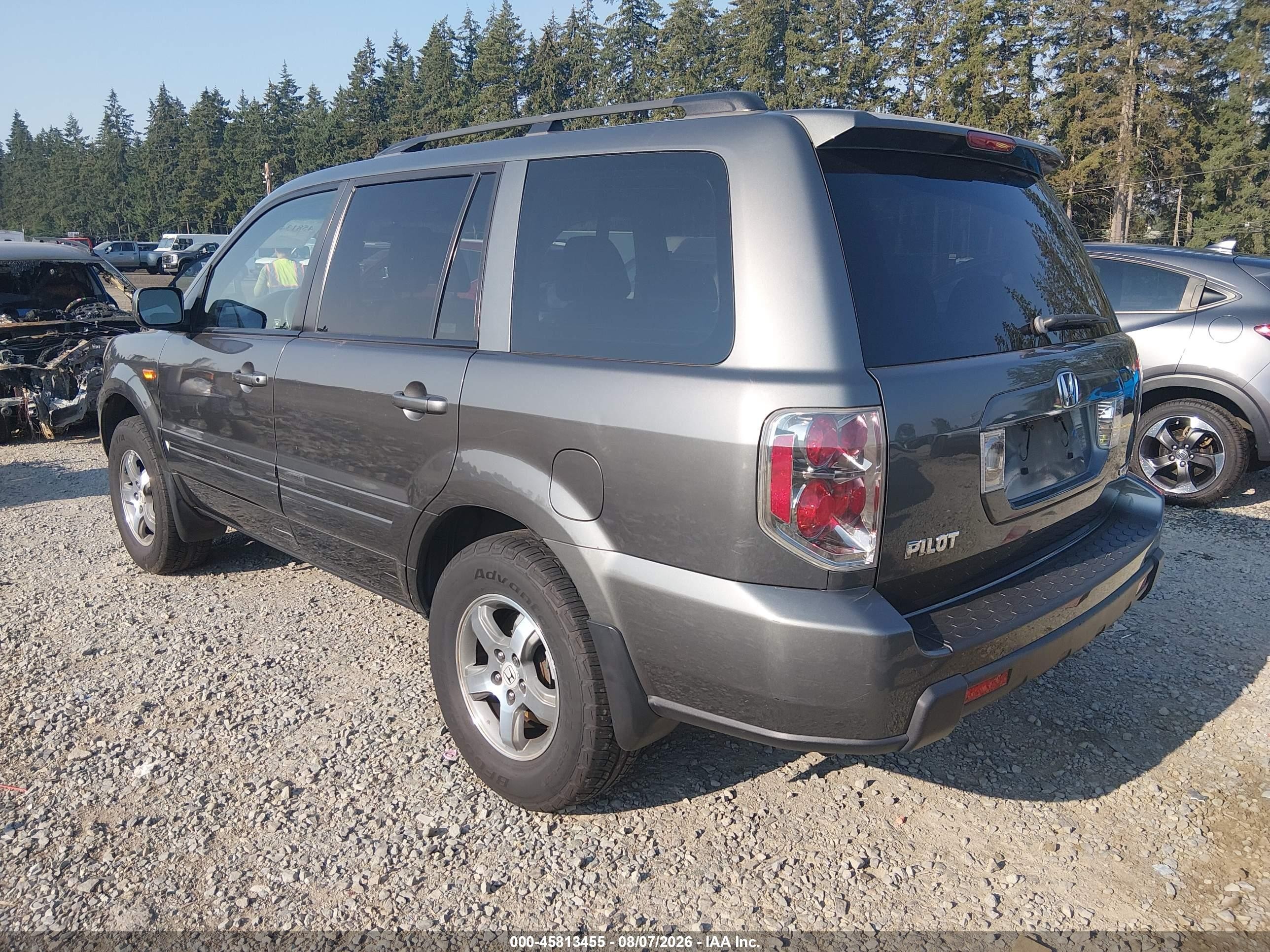 2008 Honda Pilot Ex Gray vin: 5FNYF184X8B009560