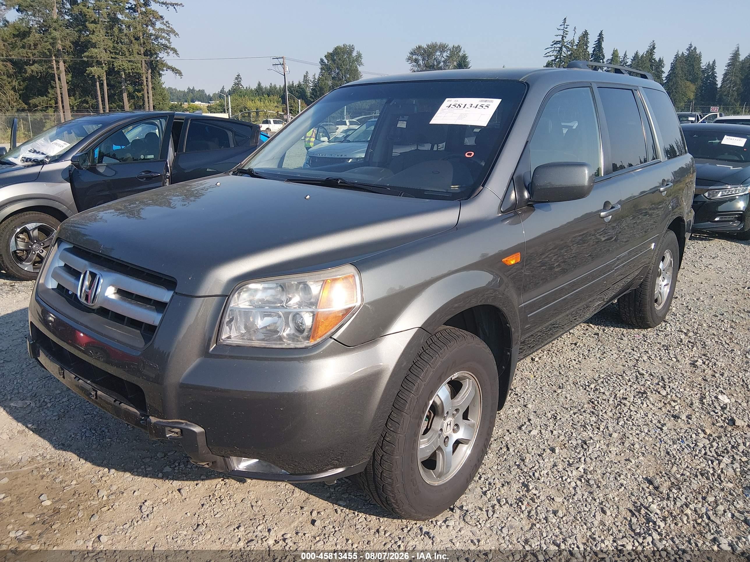 2008 Honda Pilot Ex Gray vin: 5FNYF184X8B009560