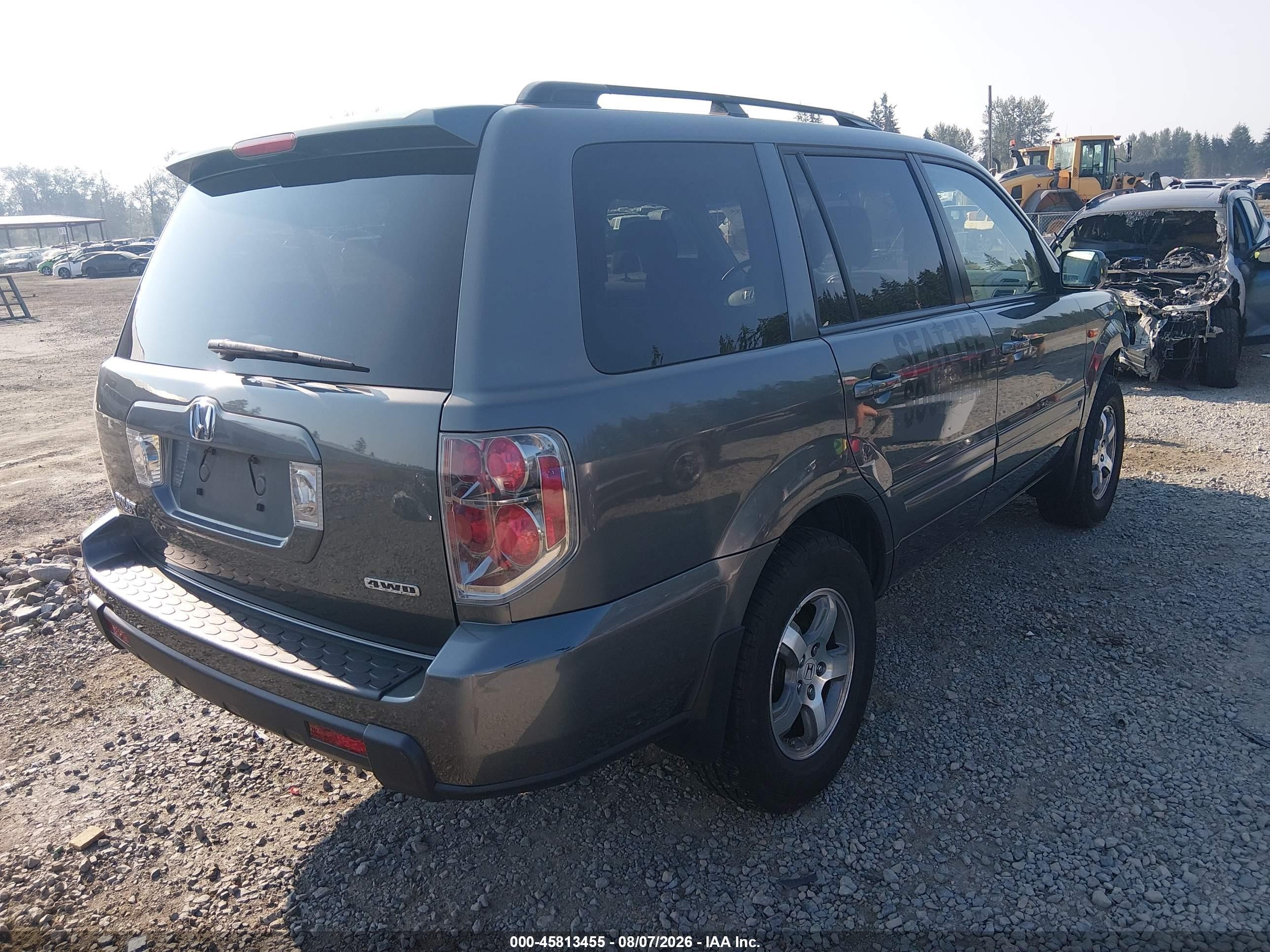 2008 Honda Pilot Ex Gray vin: 5FNYF184X8B009560