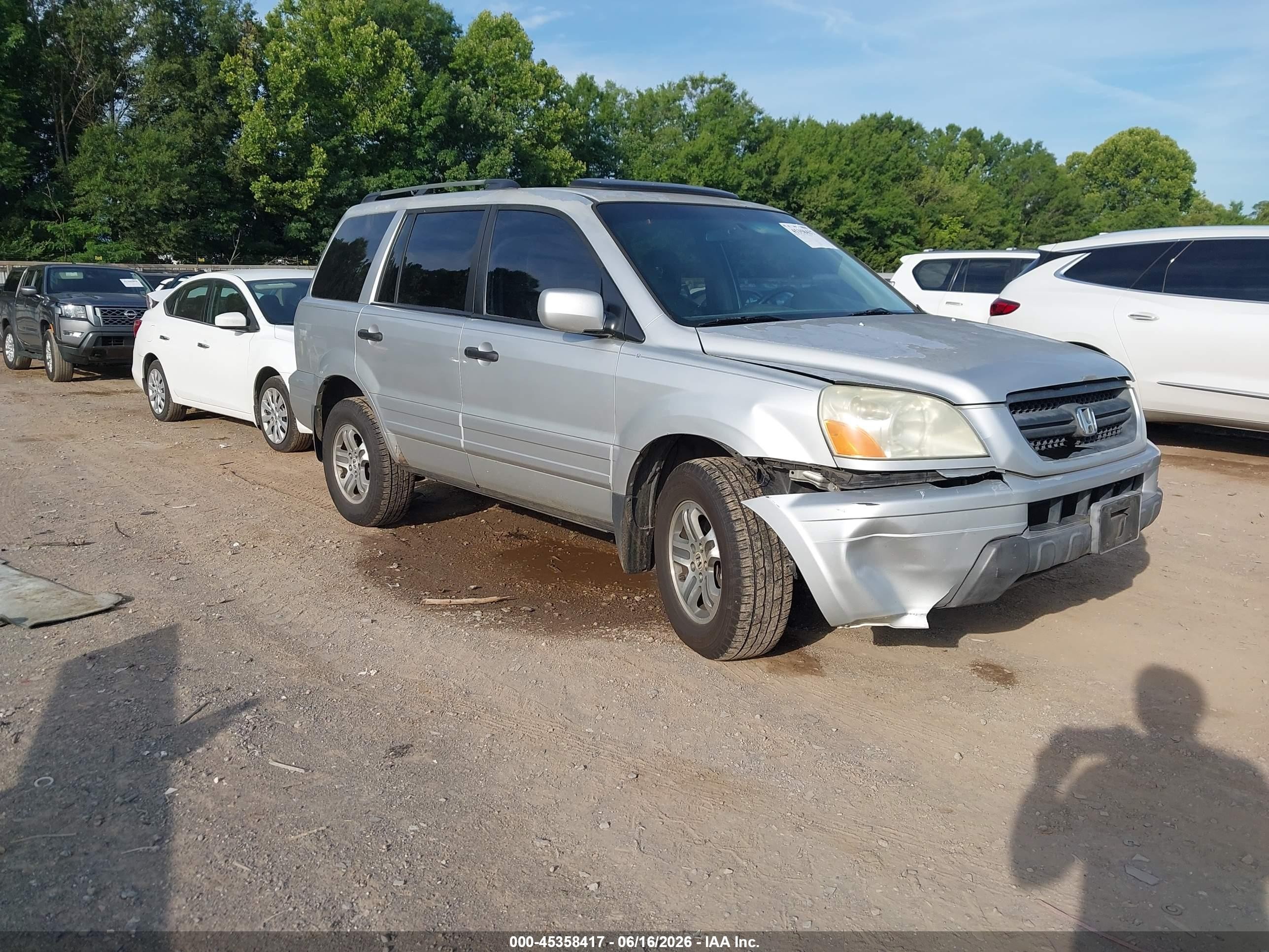 2005 Honda Pilot Ex-l Silver vin: 5FNYF18505B028638