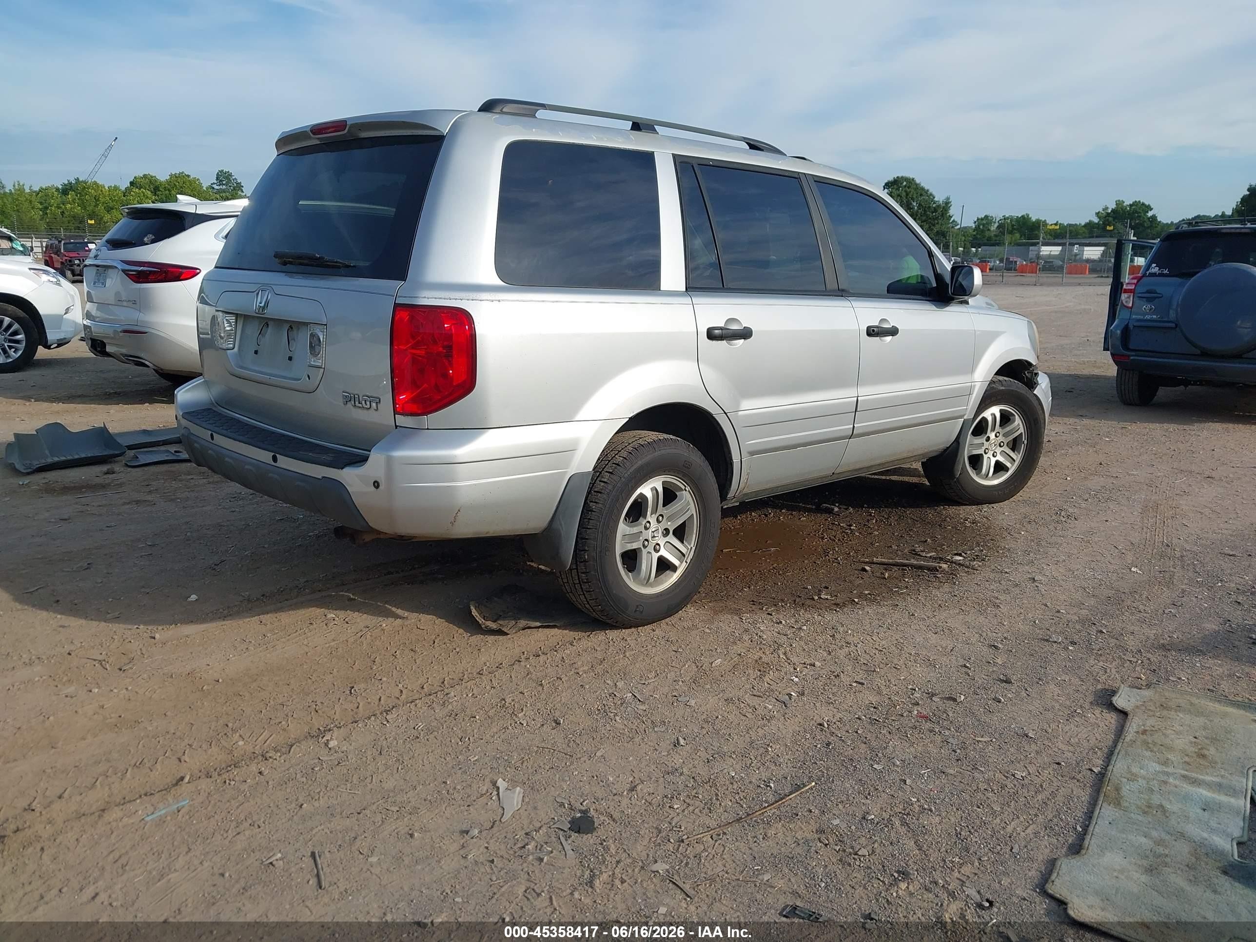 2005 Honda Pilot Ex-l Silver vin: 5FNYF18505B028638