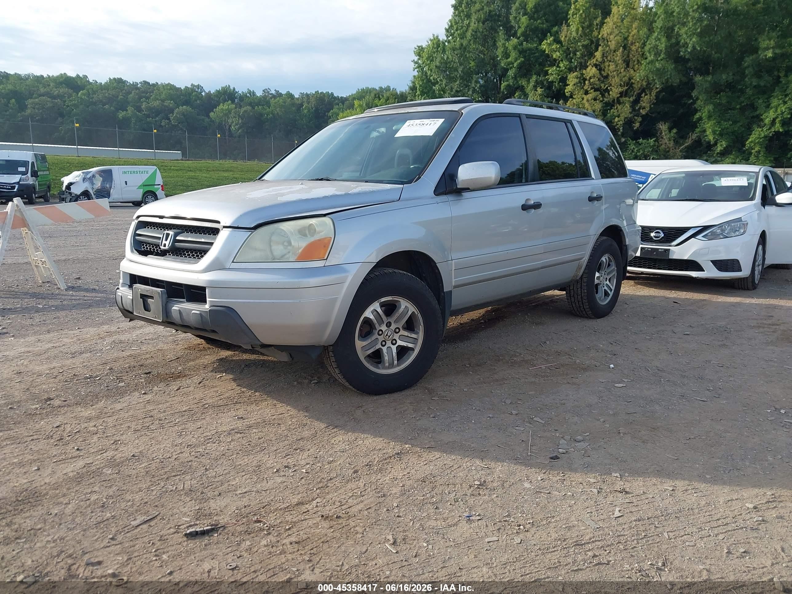 2005 Honda Pilot Ex-l Silver vin: 5FNYF18505B028638