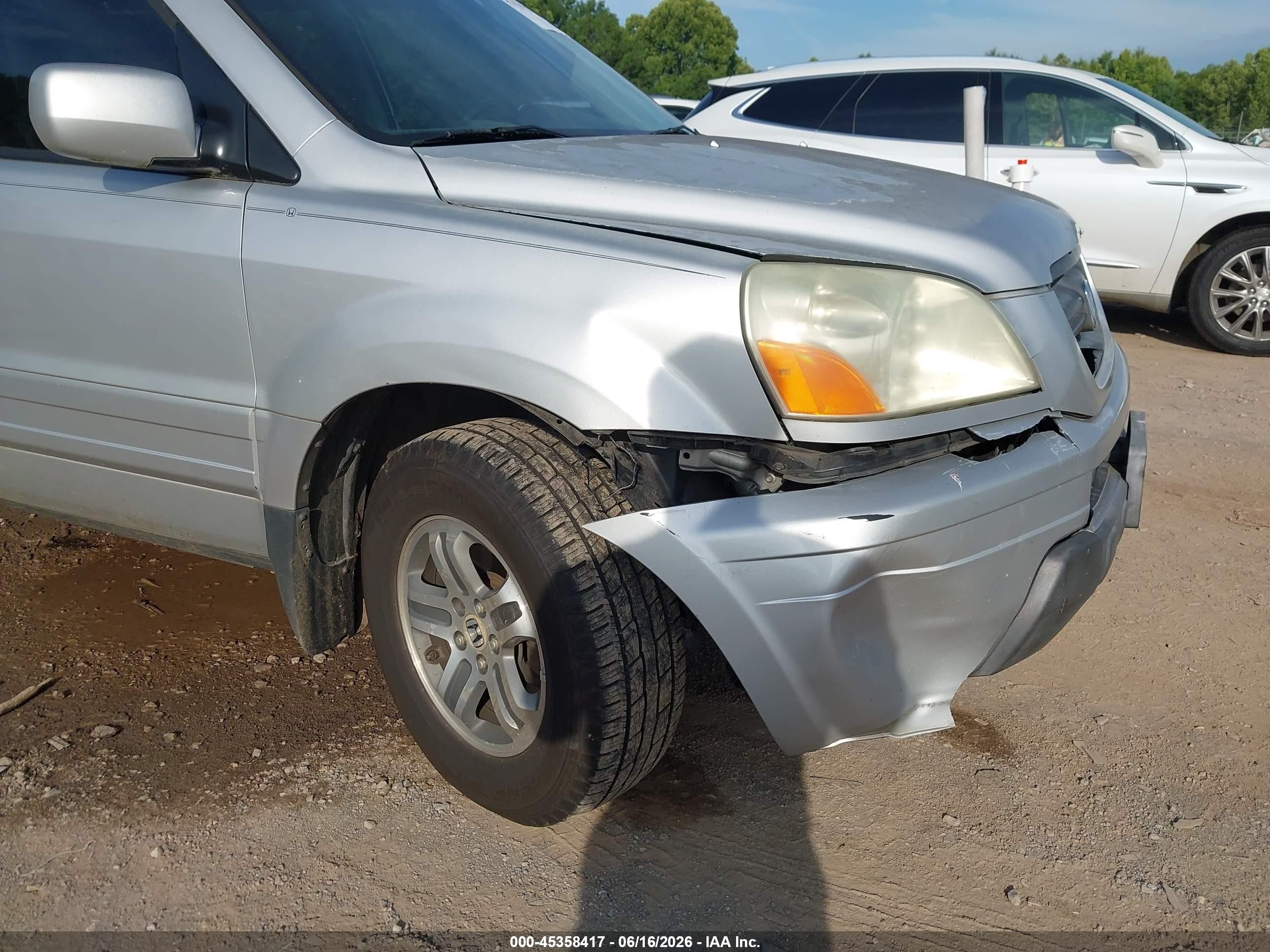 2005 Honda Pilot Ex-l Silver vin: 5FNYF18505B028638