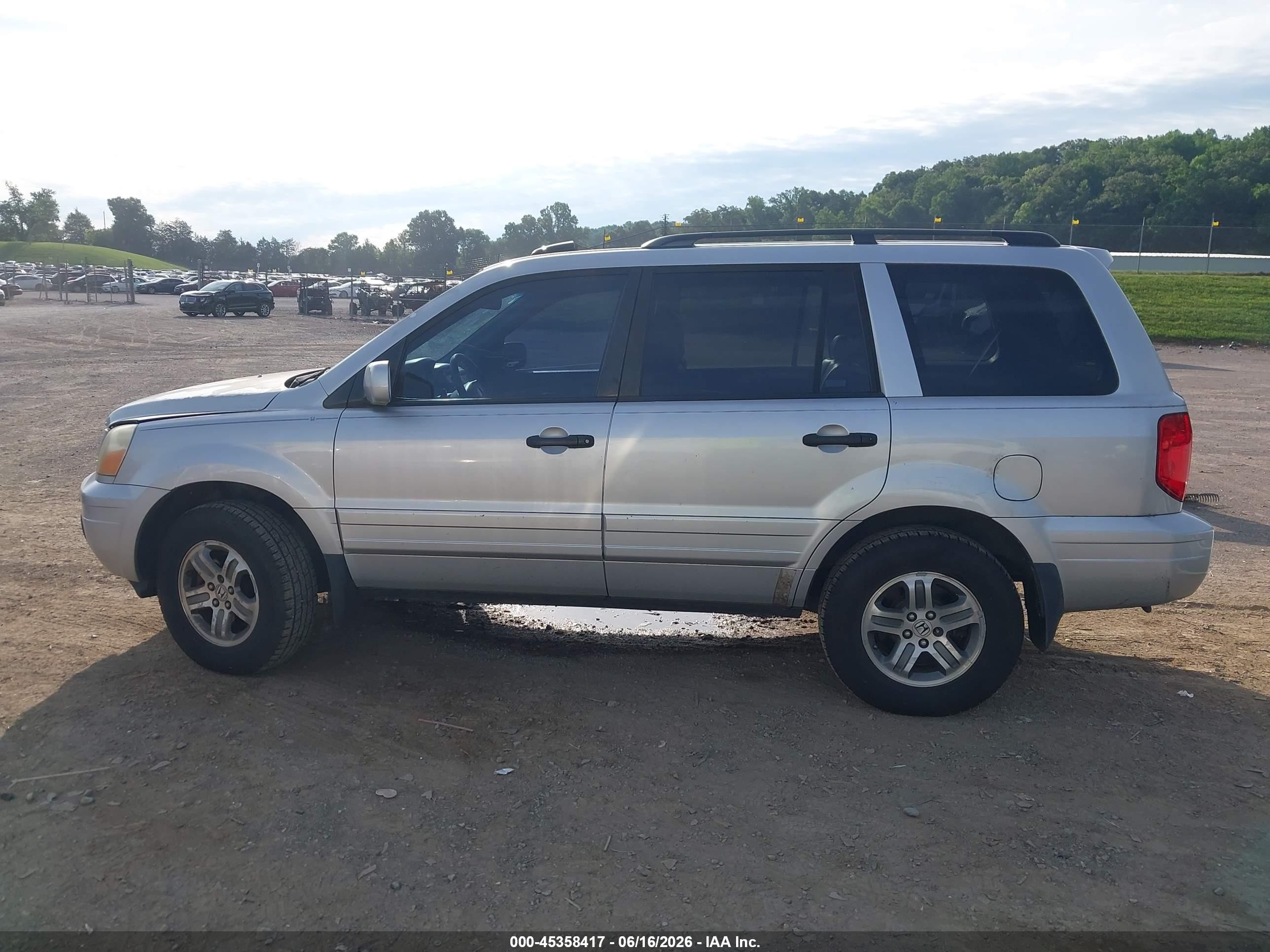 2005 Honda Pilot Ex-l Silver vin: 5FNYF18505B028638