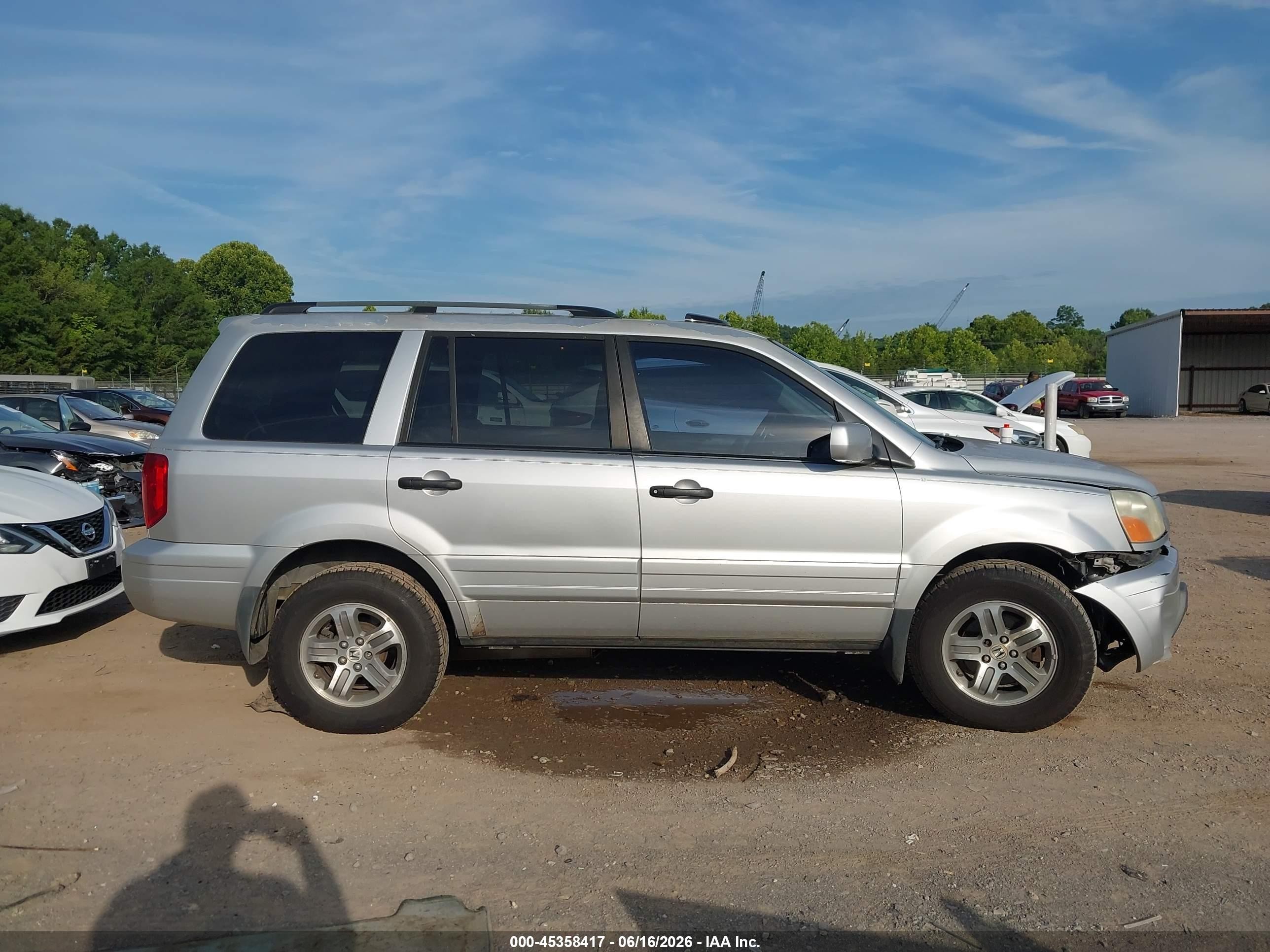 2005 Honda Pilot Ex-l Silver vin: 5FNYF18505B028638