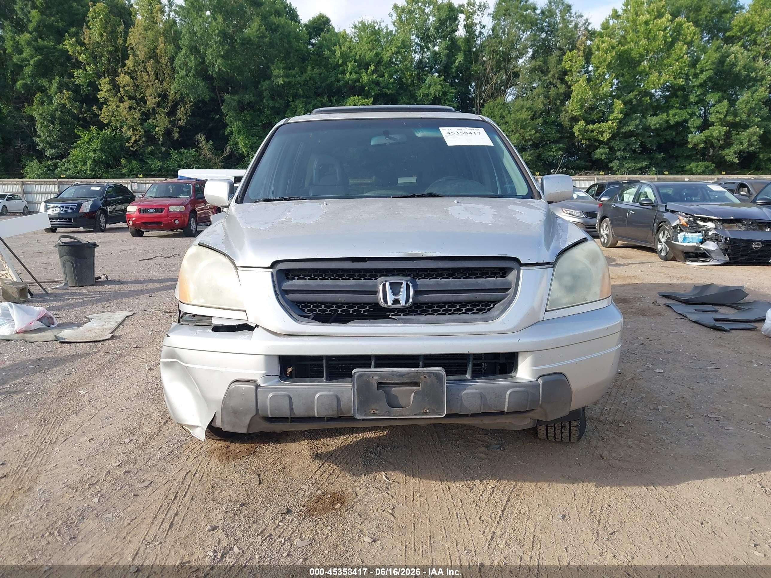 2005 Honda Pilot Ex-l Silver vin: 5FNYF18505B028638