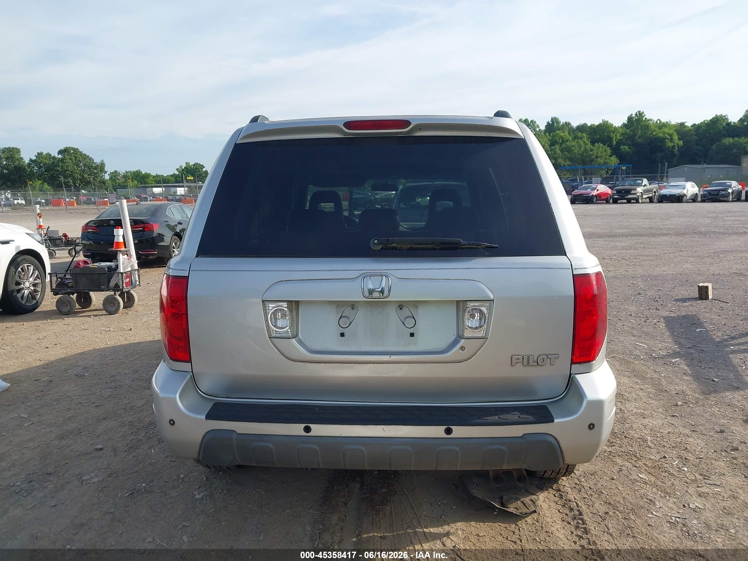 2005 Honda Pilot Ex-l Silver vin: 5FNYF18505B028638