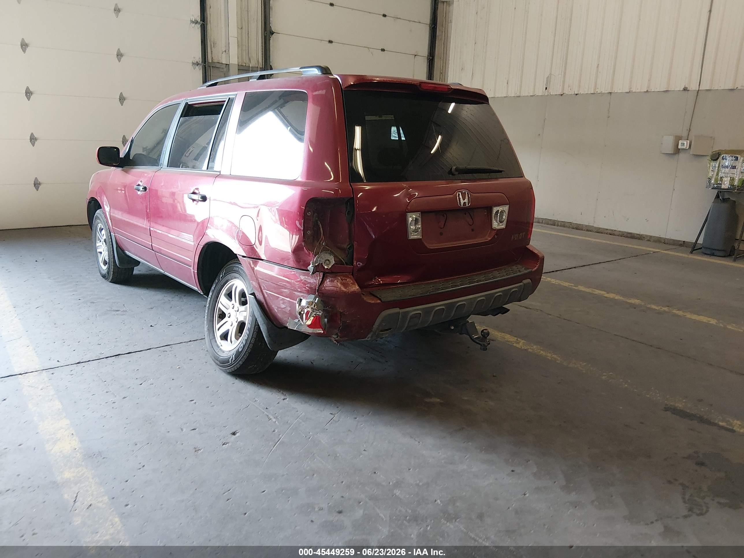 2005 Honda Pilot Ex-l Maroon vin: 5FNYF18505B065933