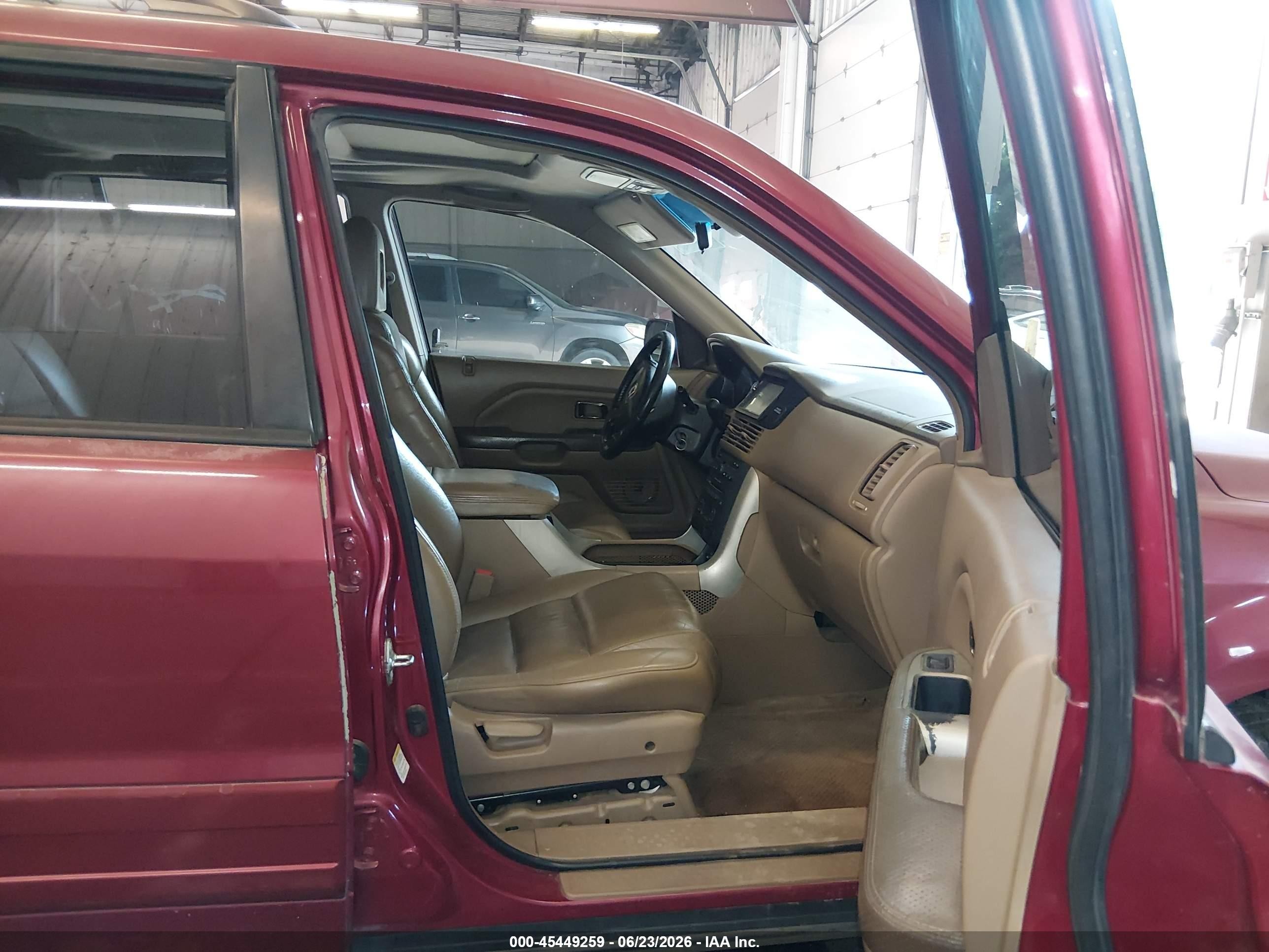 2005 Honda Pilot Ex-l Maroon vin: 5FNYF18505B065933