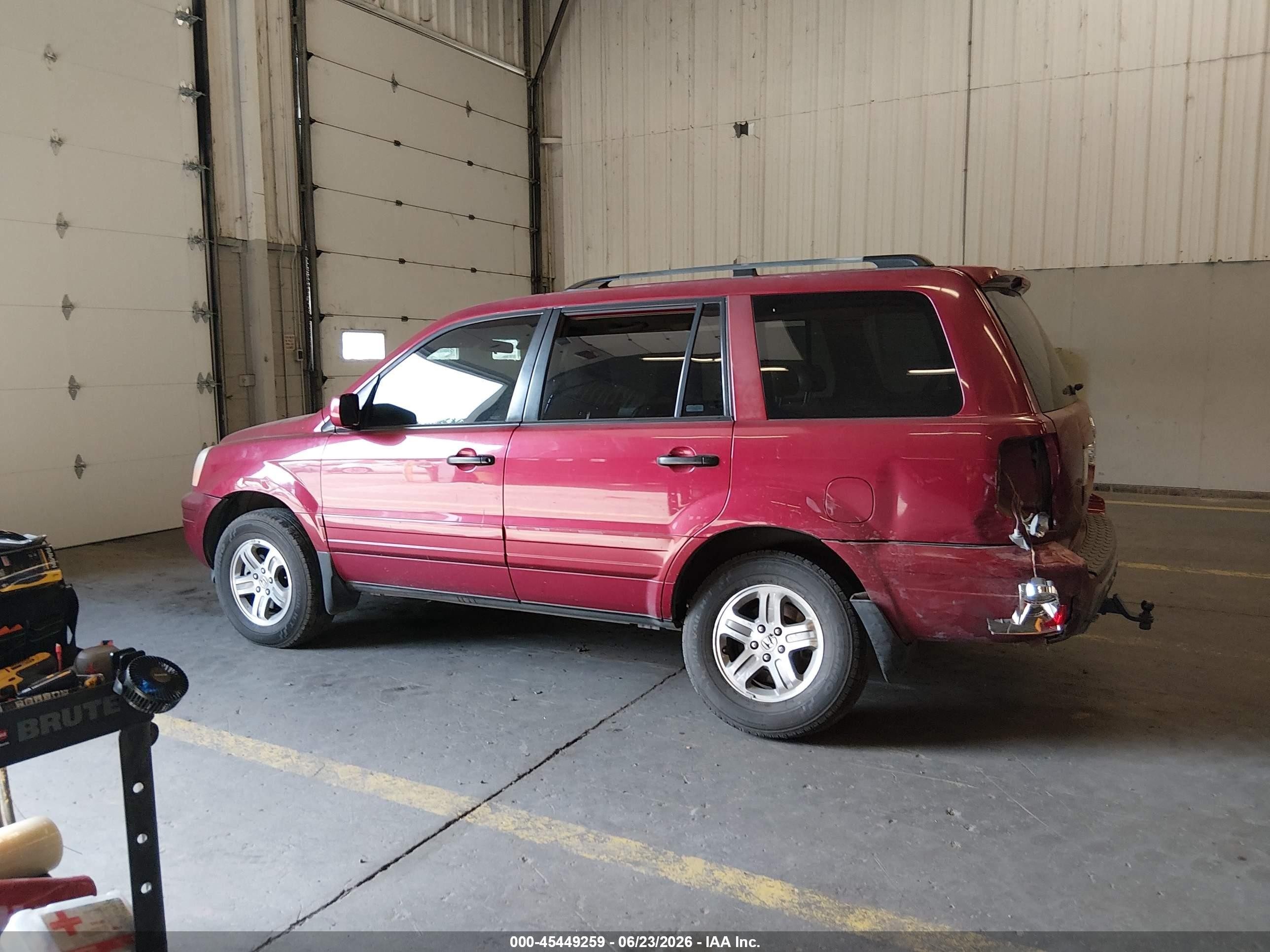 2005 Honda Pilot Ex-l Maroon vin: 5FNYF18505B065933