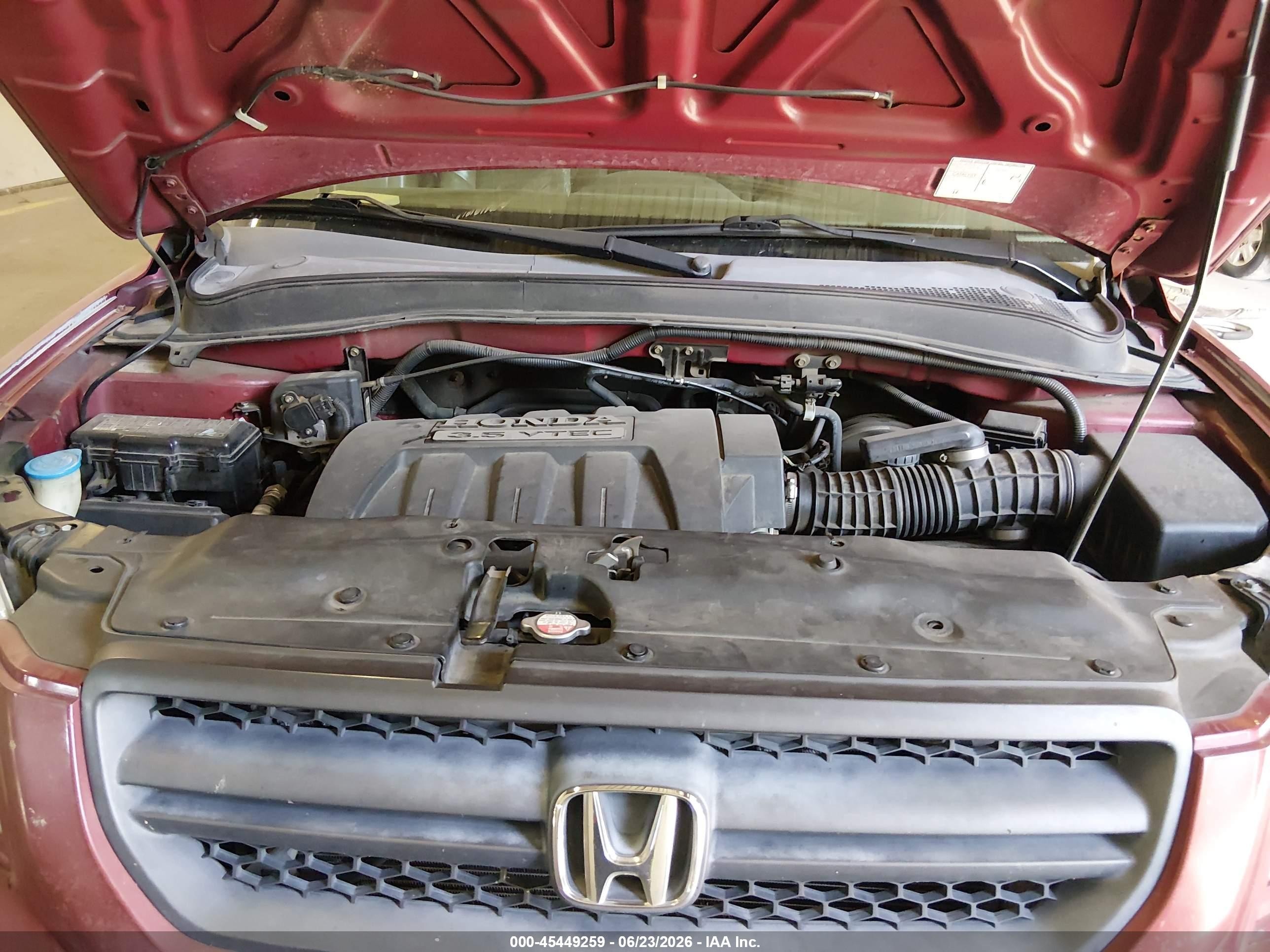 2005 Honda Pilot Ex-l Maroon vin: 5FNYF18505B065933