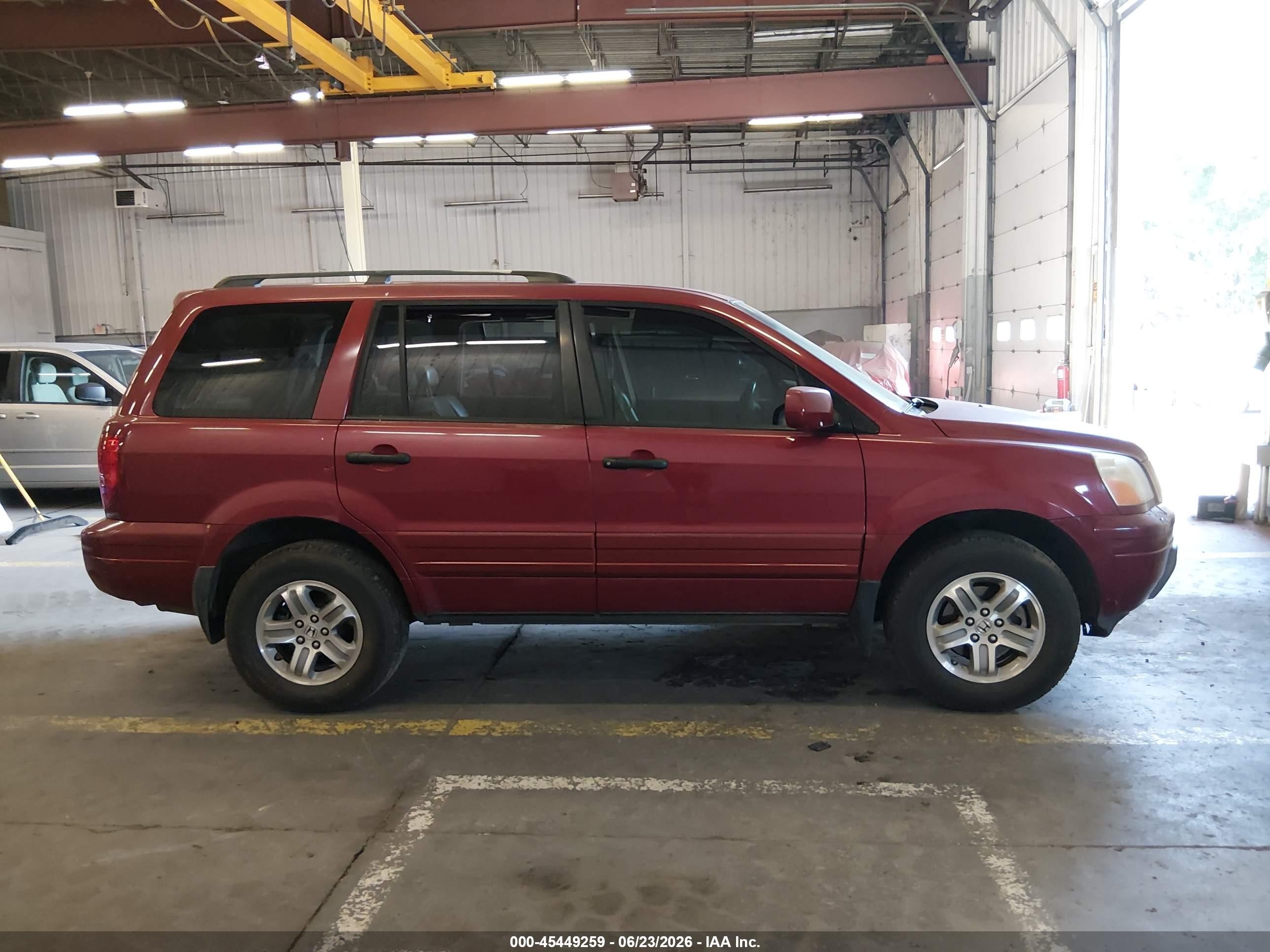 2005 Honda Pilot Ex-l Maroon vin: 5FNYF18505B065933