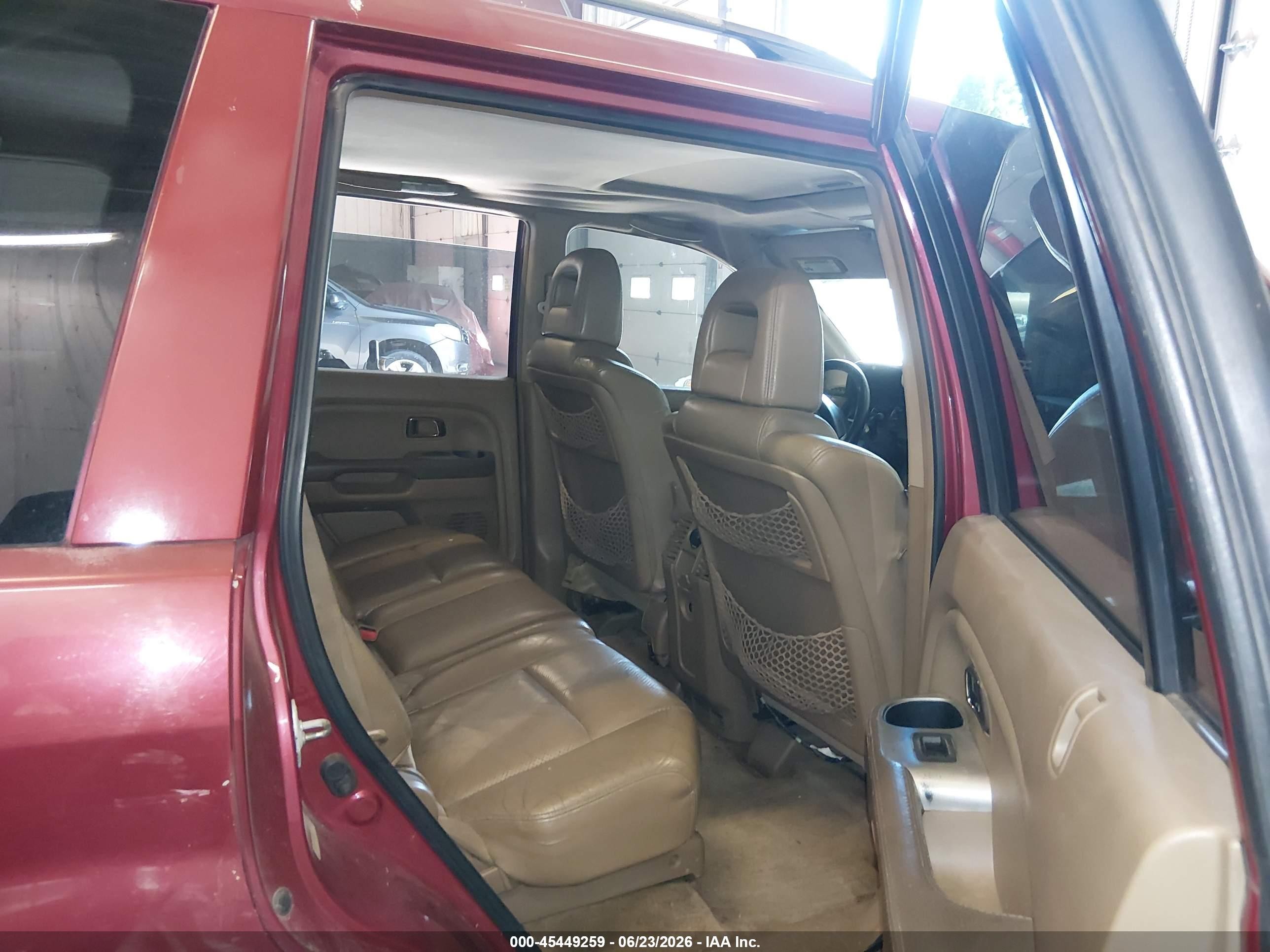 2005 Honda Pilot Ex-l Maroon vin: 5FNYF18505B065933