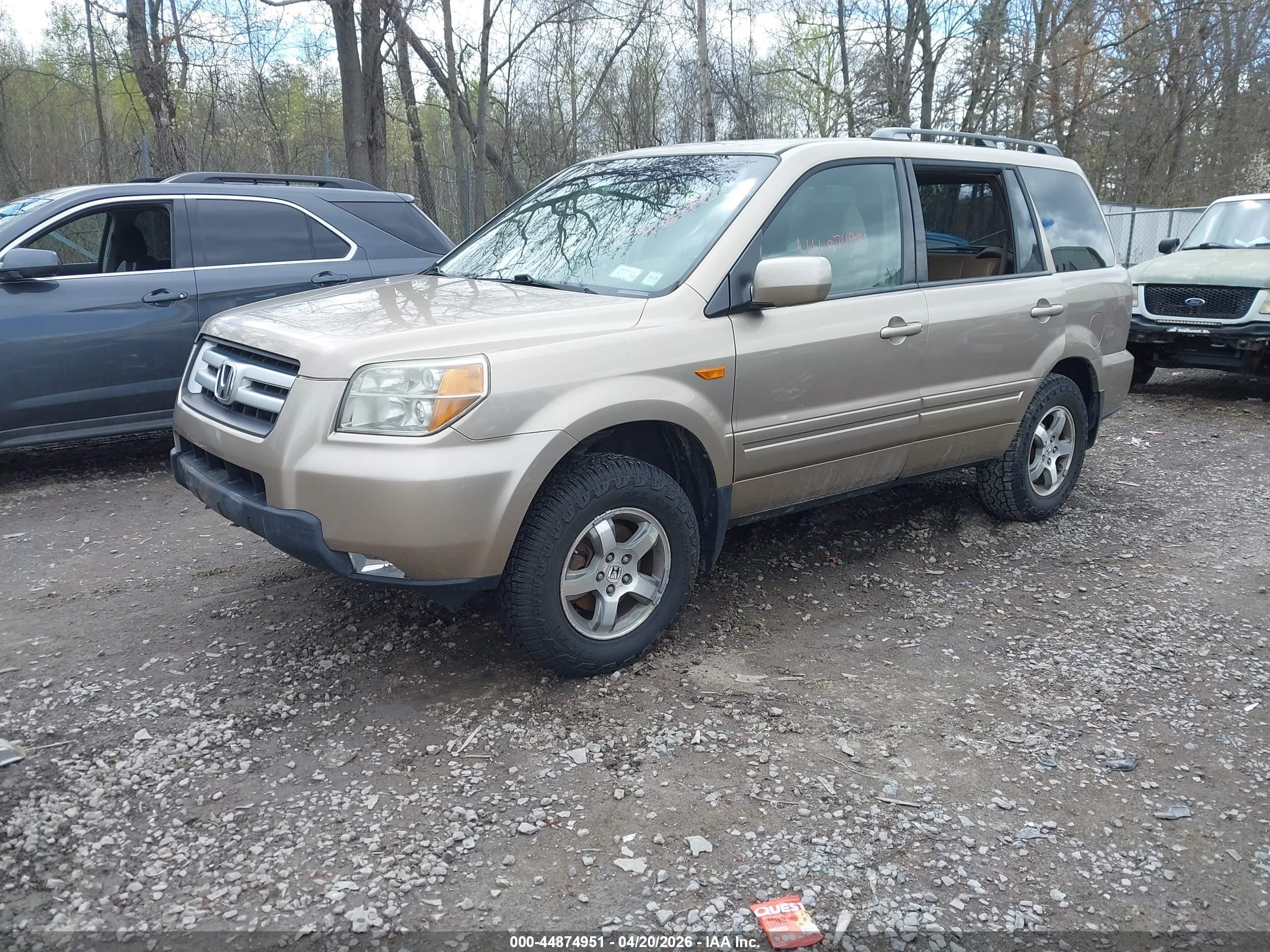 2006 Honda Pilot Ex-l Gold vin: 5FNYF18506B022145
