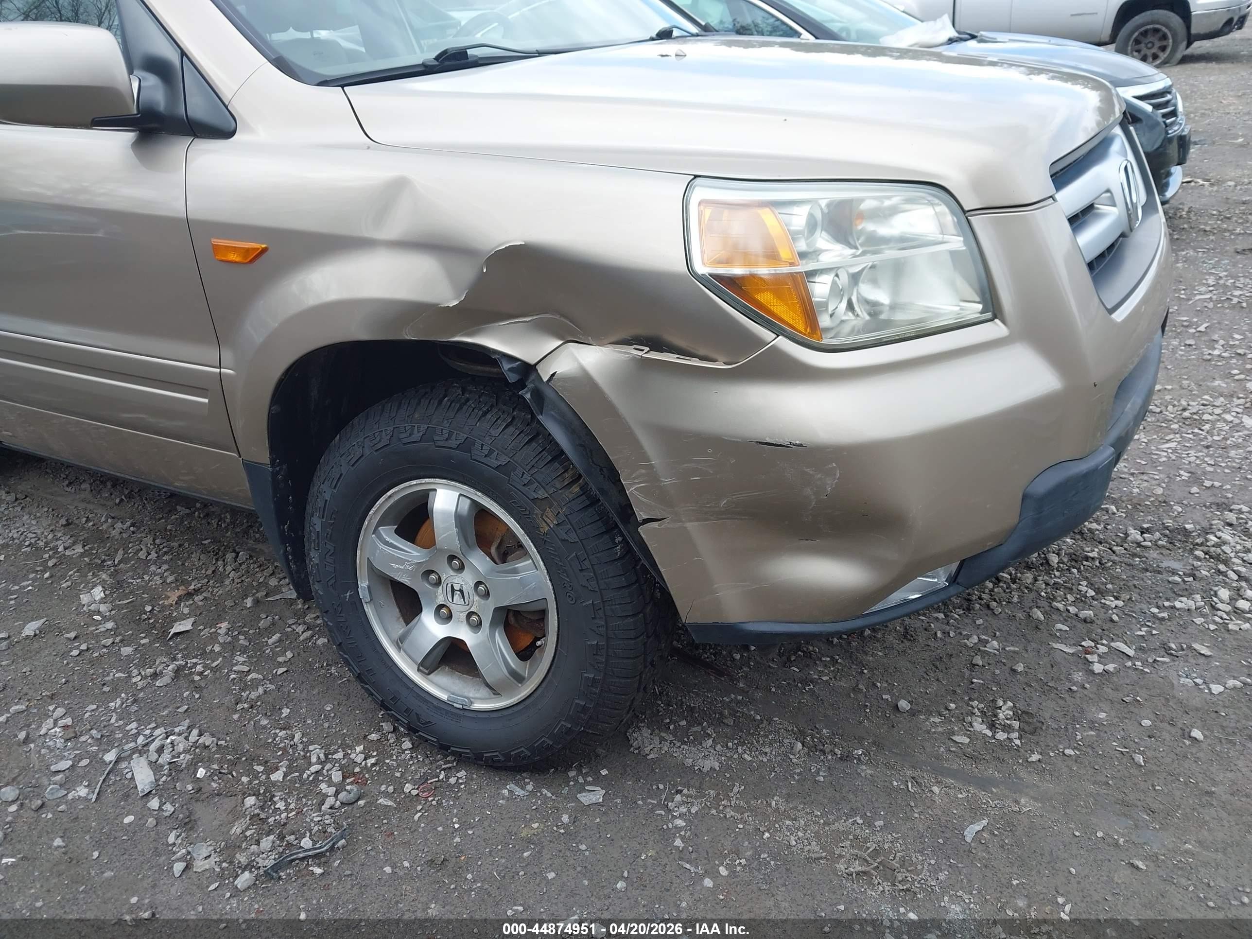 2006 Honda Pilot Ex-l Gold vin: 5FNYF18506B022145
