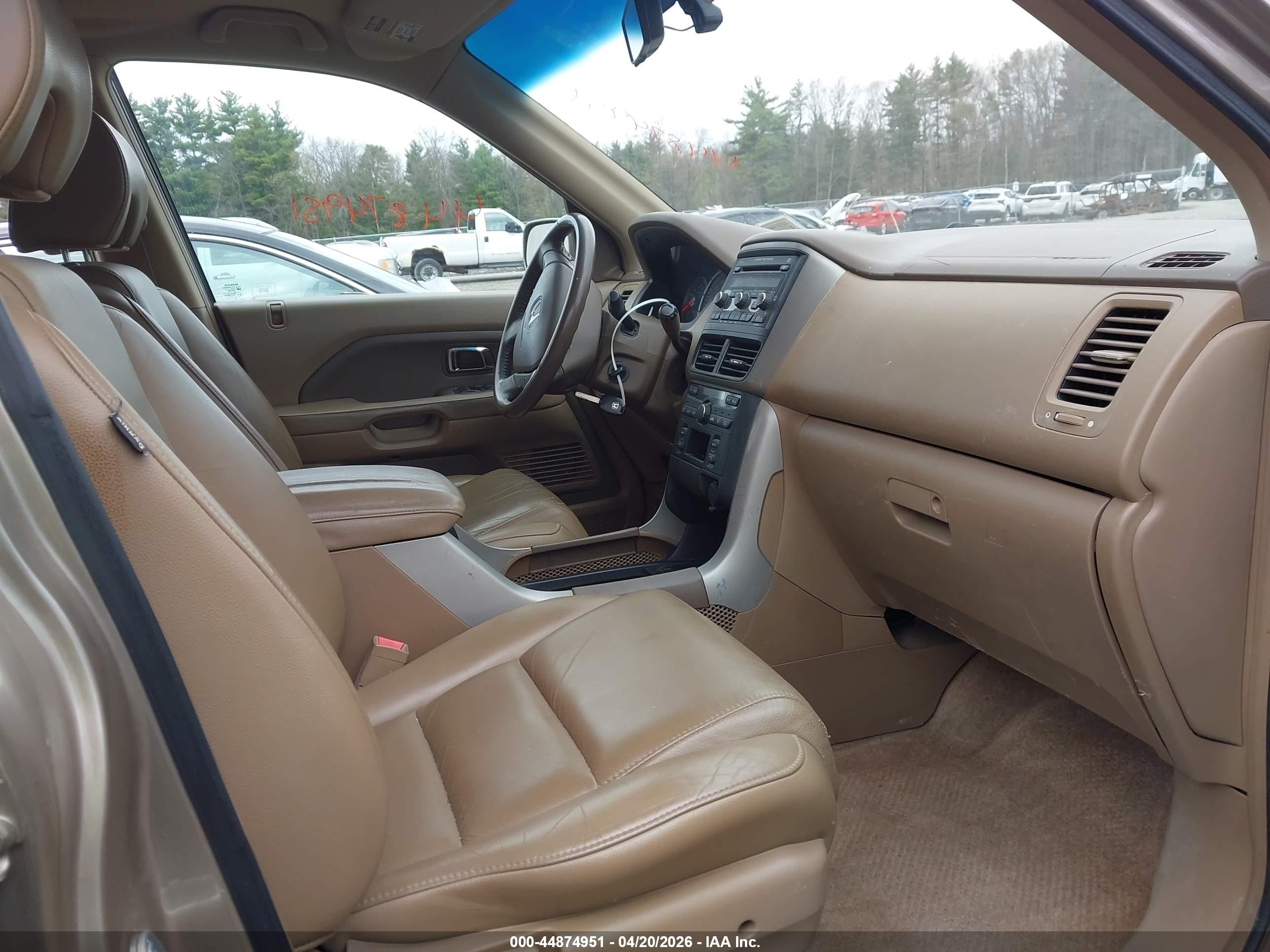 2006 Honda Pilot Ex-l Gold vin: 5FNYF18506B022145