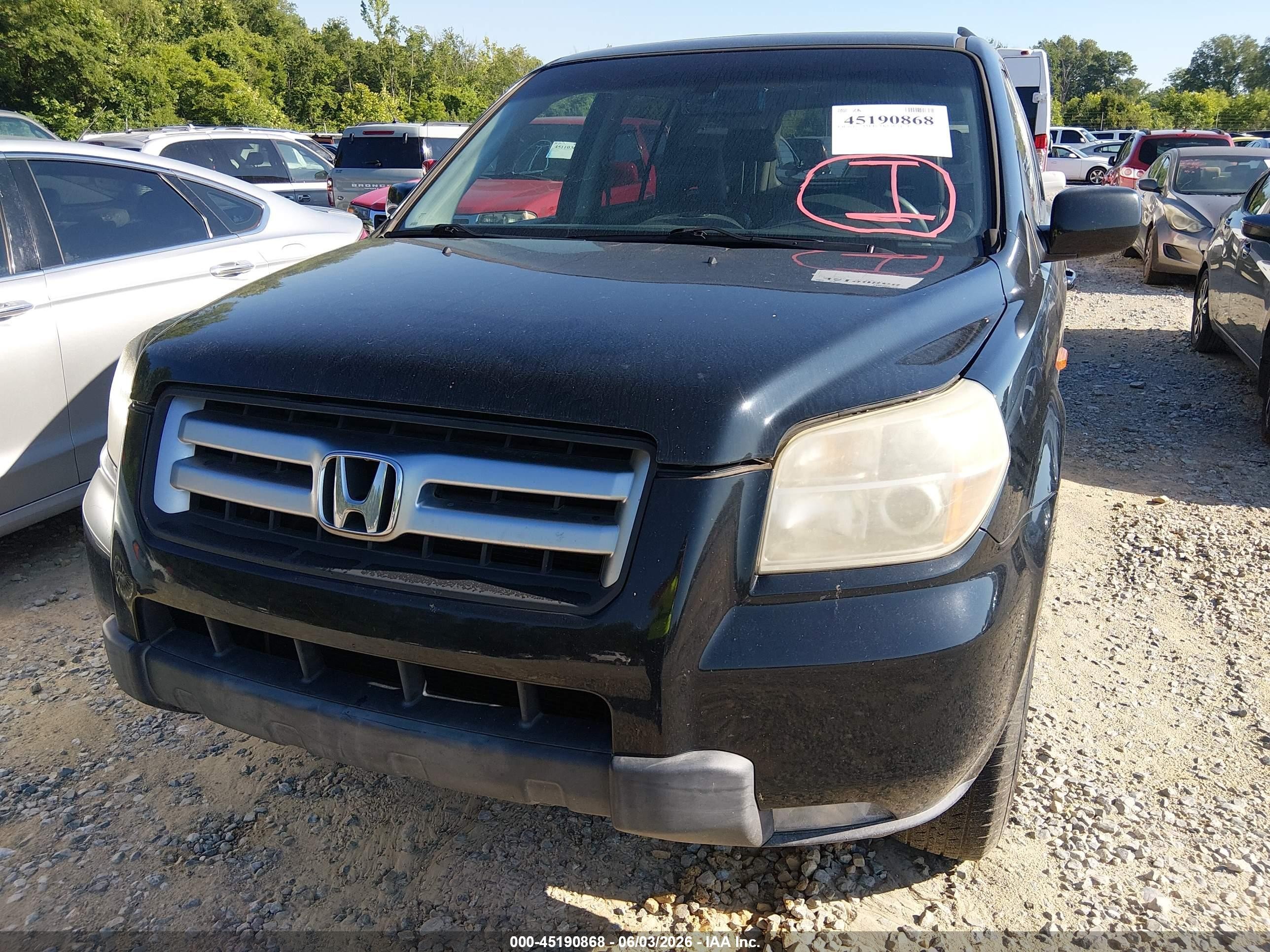 2007 Honda Pilot Ex-l Black vin: 5FNYF18507B007355