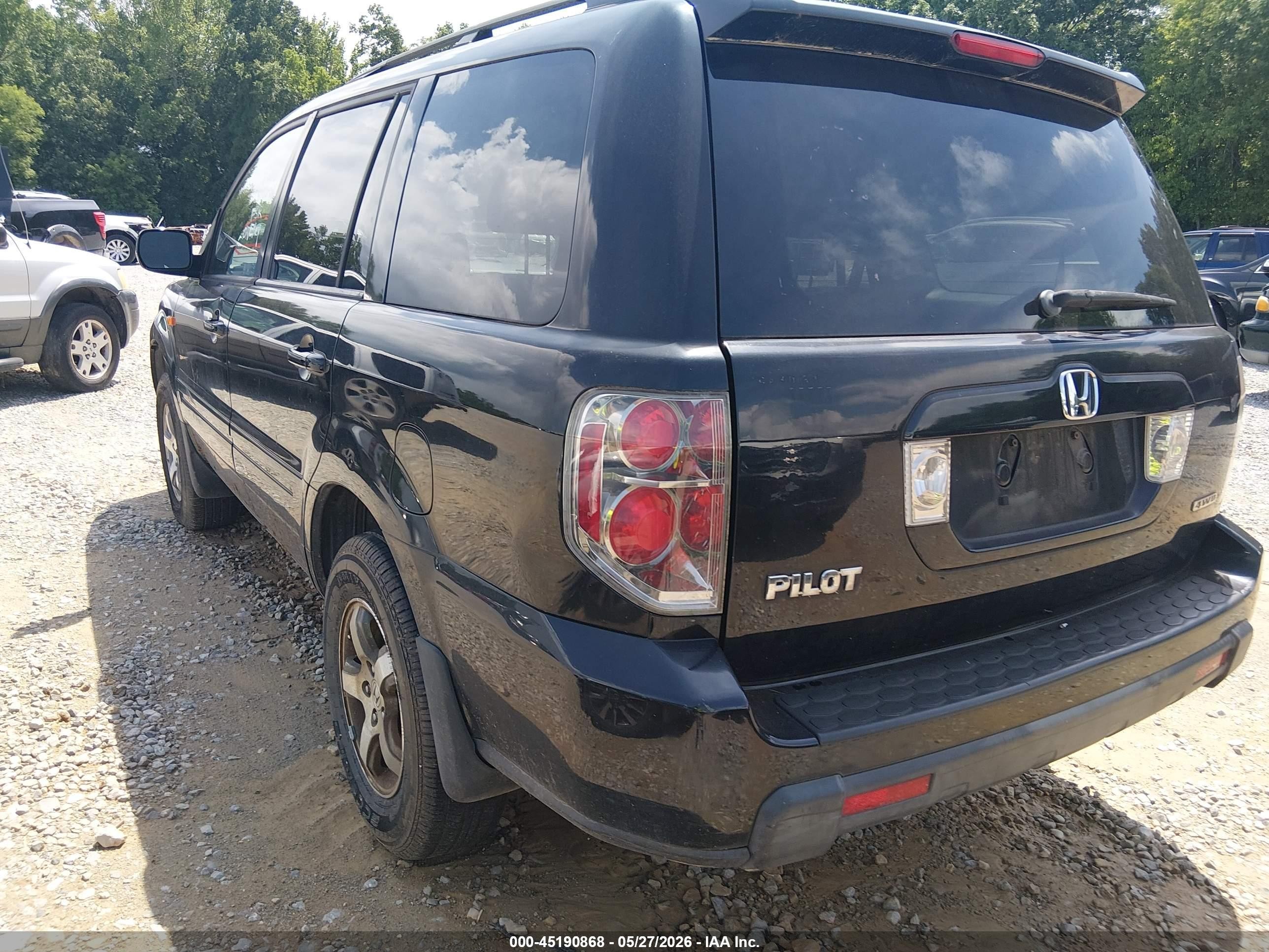 2007 Honda Pilot Ex-l Black vin: 5FNYF18507B007355