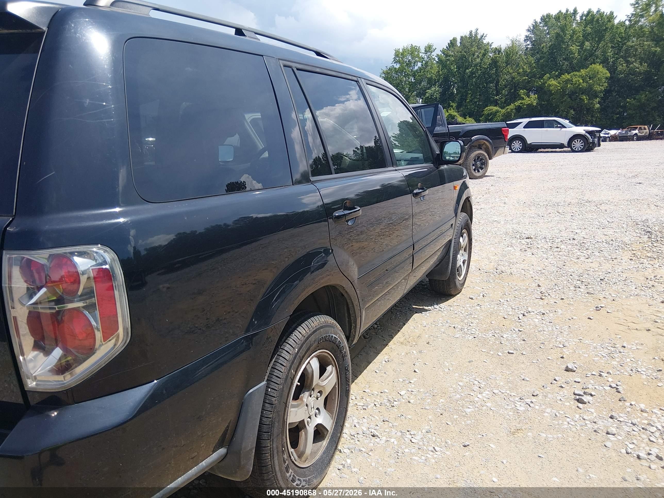 2007 Honda Pilot Ex-l Black vin: 5FNYF18507B007355
