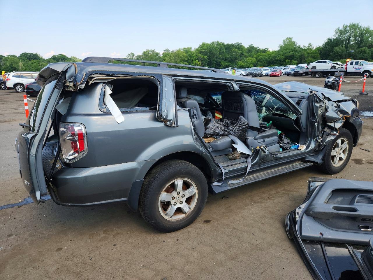 2008 Honda Pilot Exl Gray vin: 5FNYF18508B040776