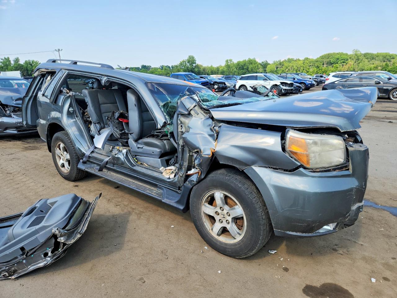 2008 Honda Pilot Exl Gray vin: 5FNYF18508B040776