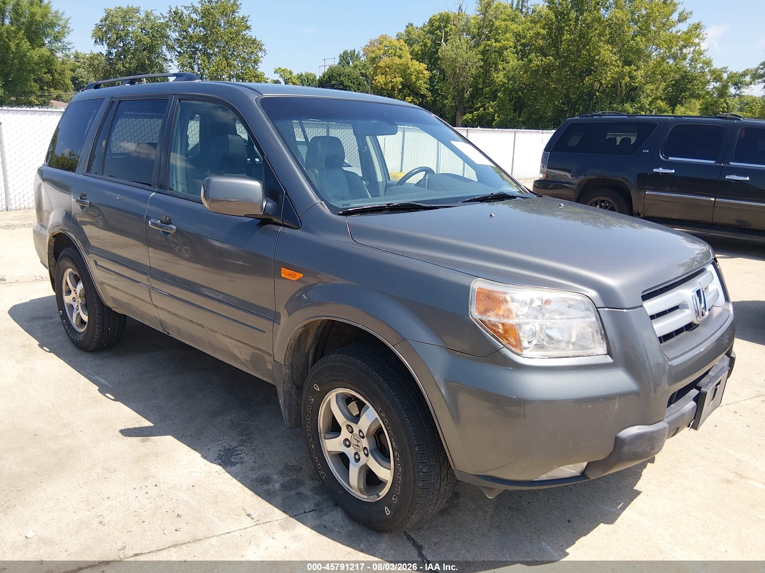2008 Honda Pilot Ex-l Gray vin: 5FNYF18508B042186