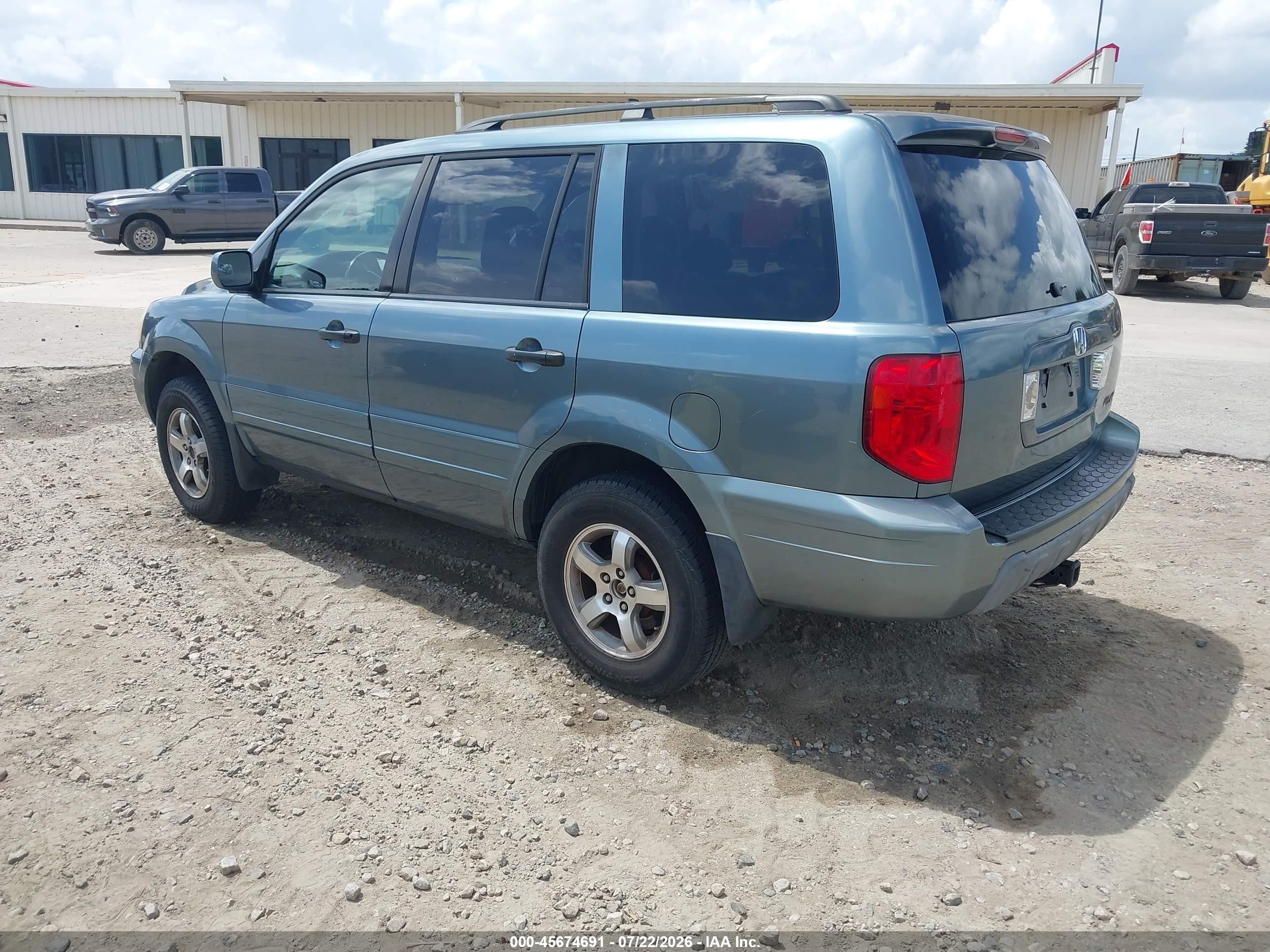 2005 Honda Pilot Ex-l Blue vin: 5FNYF18515B017096