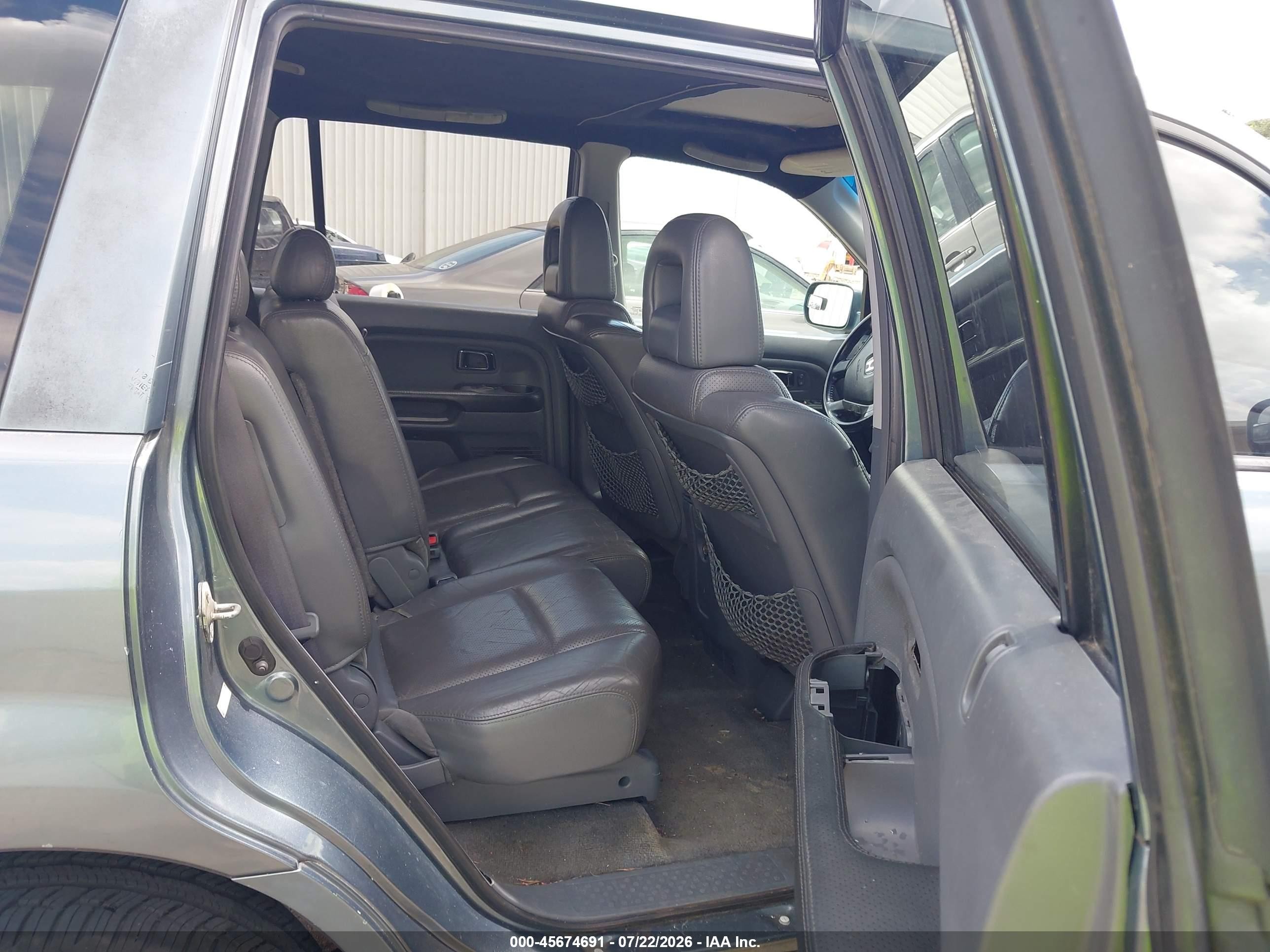 2005 Honda Pilot Ex-l Blue vin: 5FNYF18515B017096