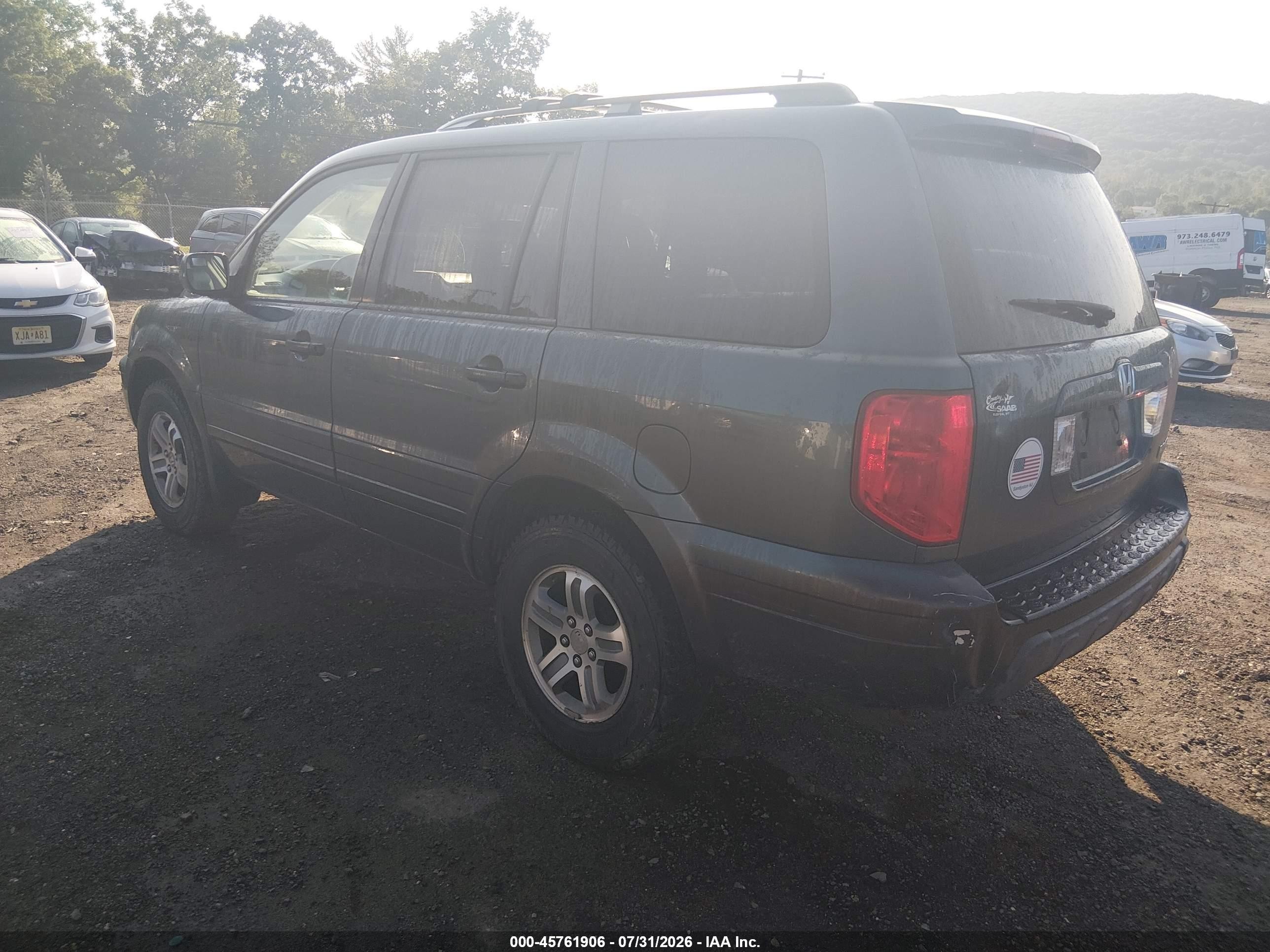 2005 Honda Pilot Ex-l Blue vin: 5FNYF18515B030284