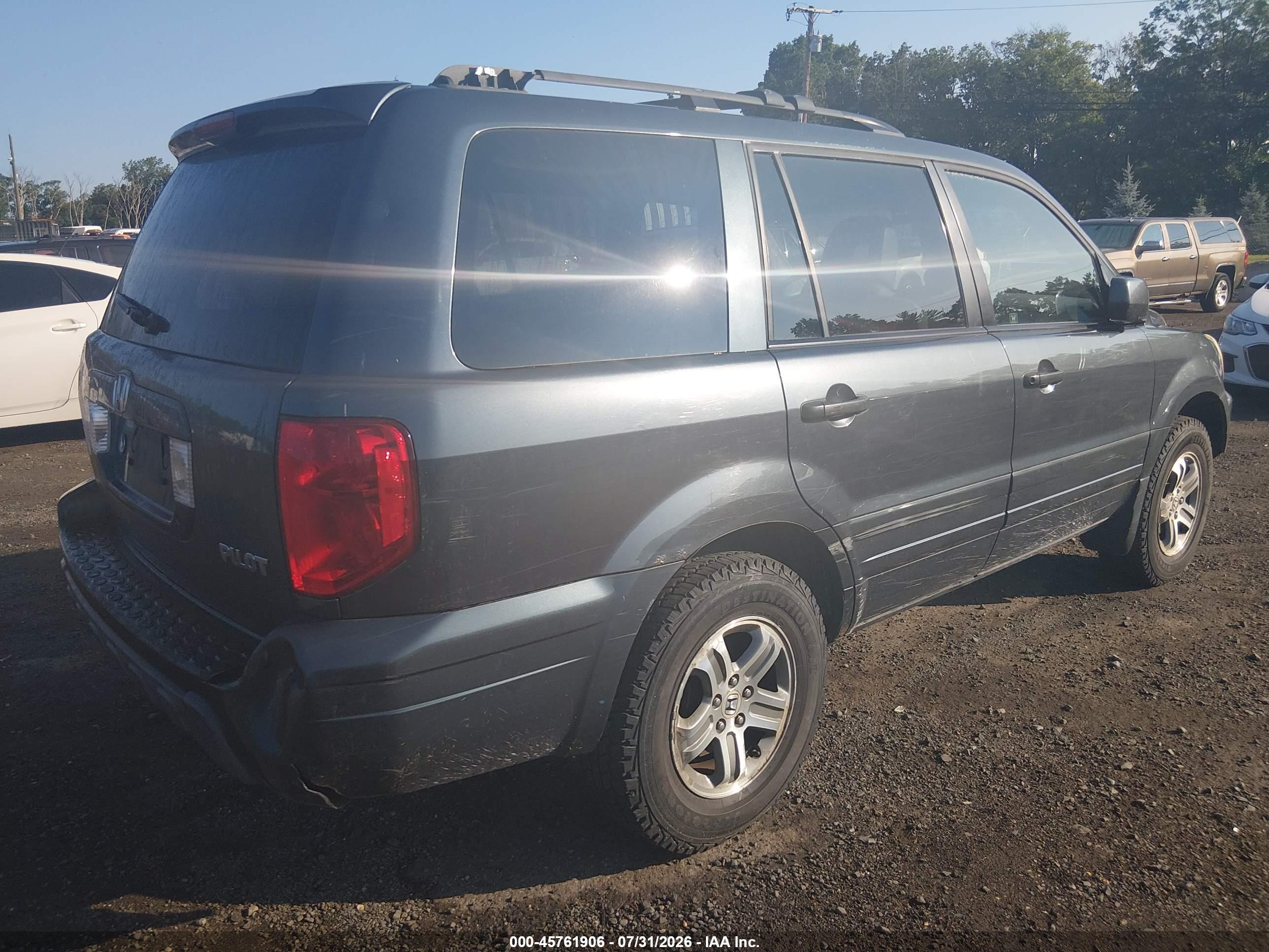 2005 Honda Pilot Ex-l Blue vin: 5FNYF18515B030284