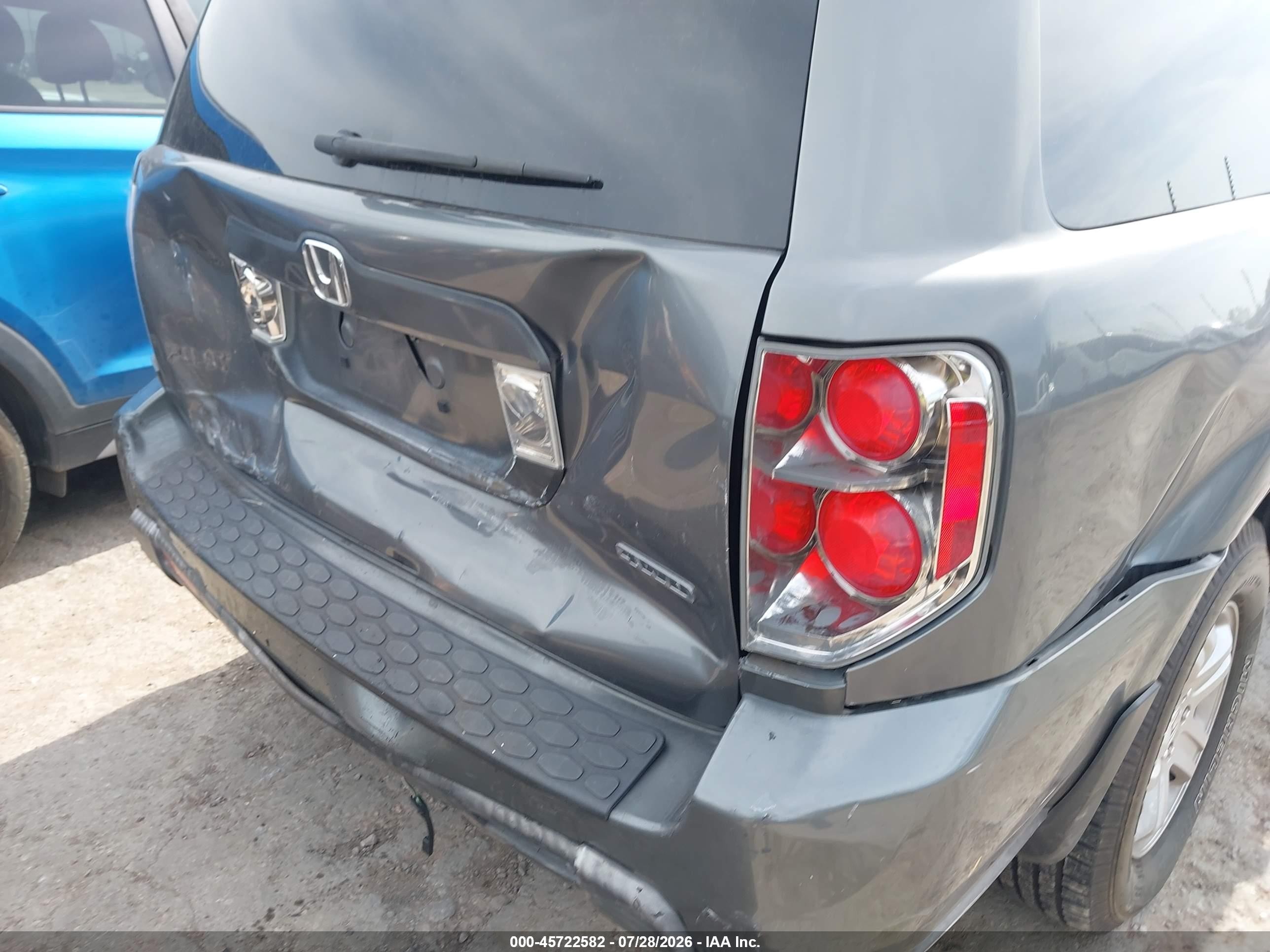 2007 Honda Pilot Ex-l Gray vin: 5FNYF18517B009759