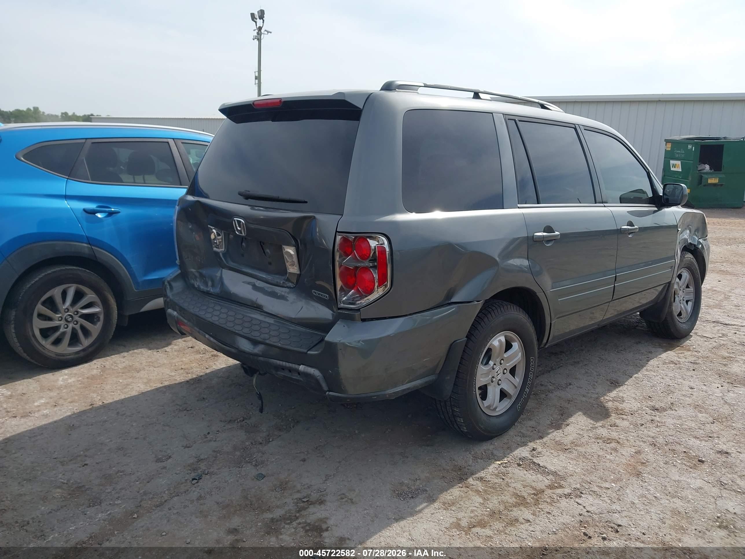 2007 Honda Pilot Ex-l Gray vin: 5FNYF18517B009759