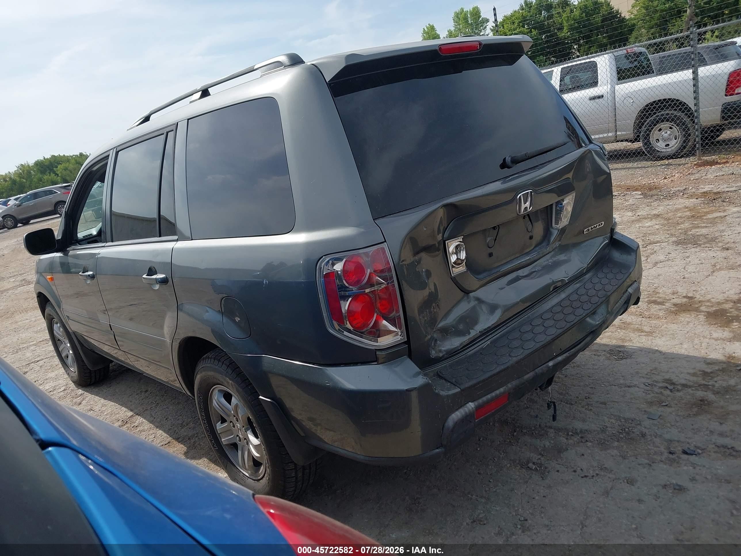 2007 Honda Pilot Ex-l Gray vin: 5FNYF18517B009759