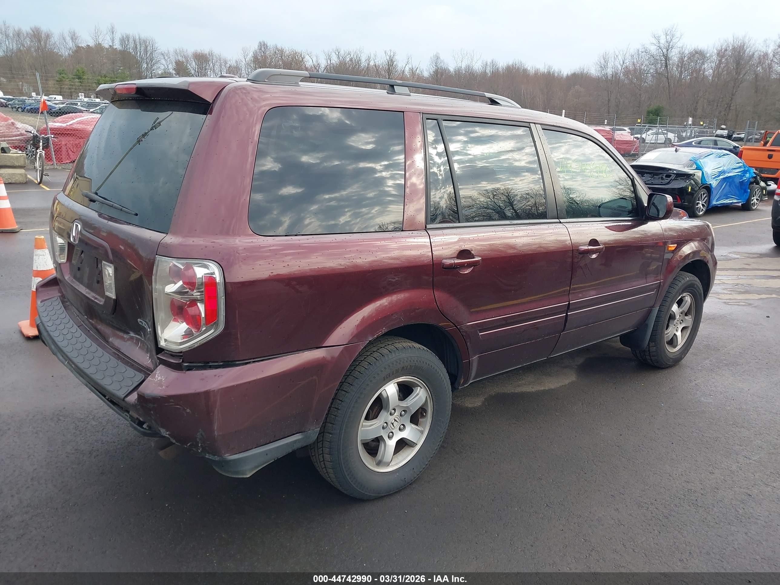 2008 Honda Pilot Ex-l Maroon vin: 5FNYF18518B041807