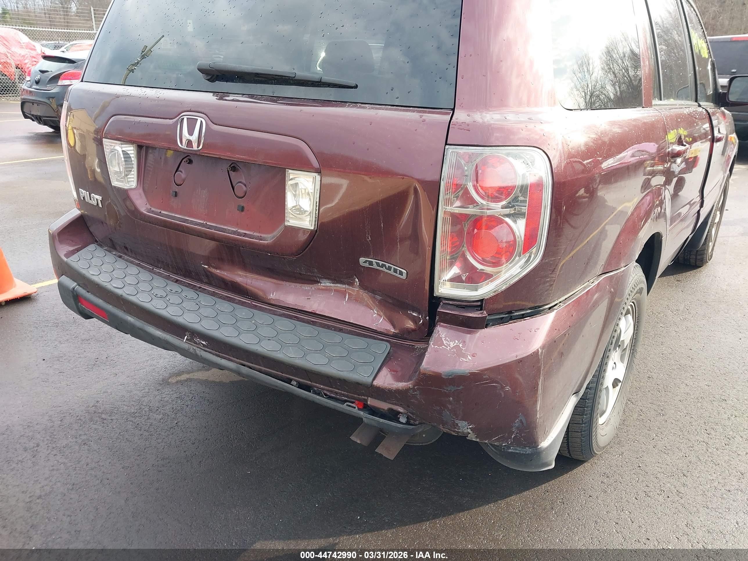 2008 Honda Pilot Ex-l Maroon vin: 5FNYF18518B041807