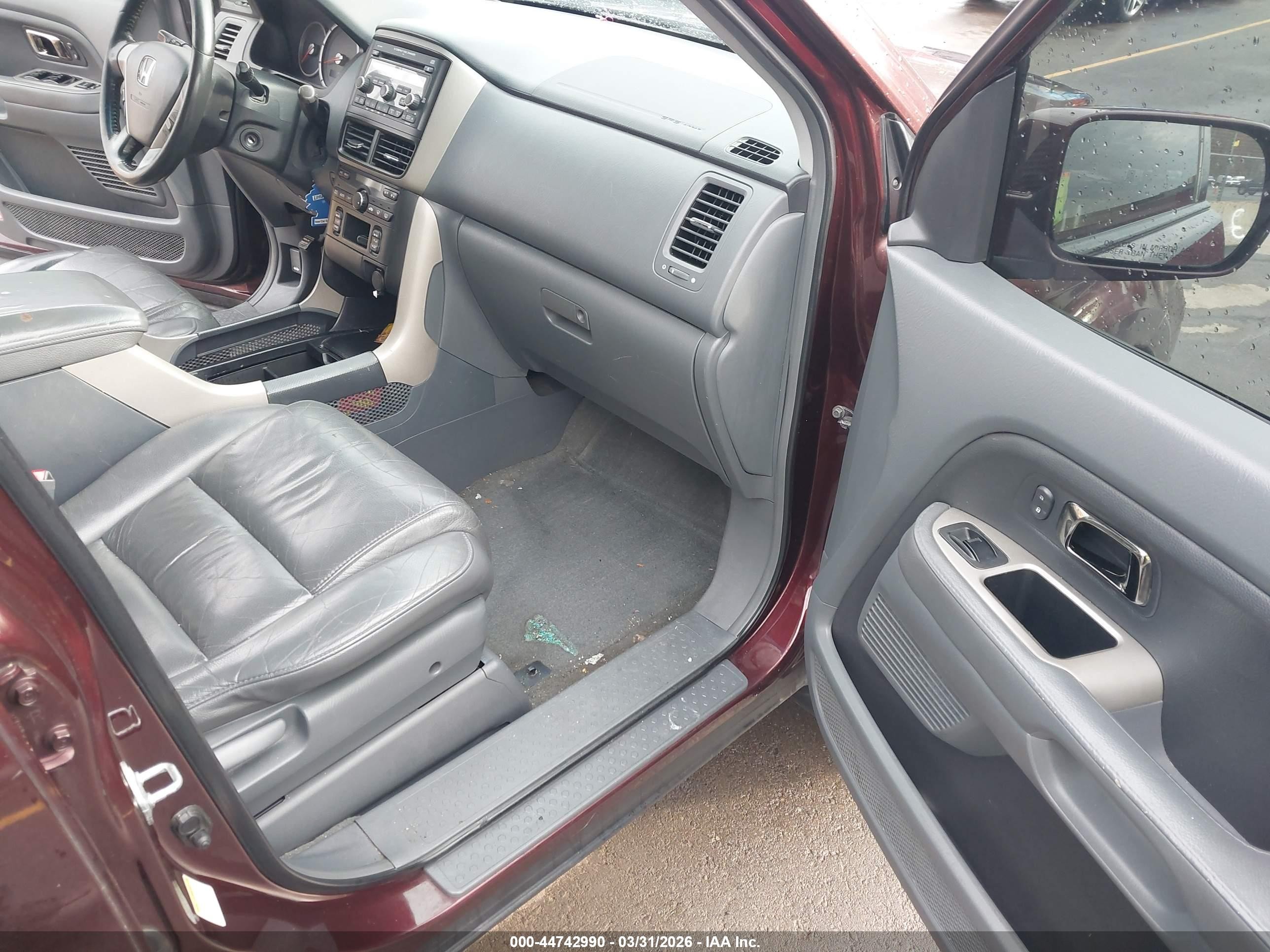 2008 Honda Pilot Ex-l Maroon vin: 5FNYF18518B041807