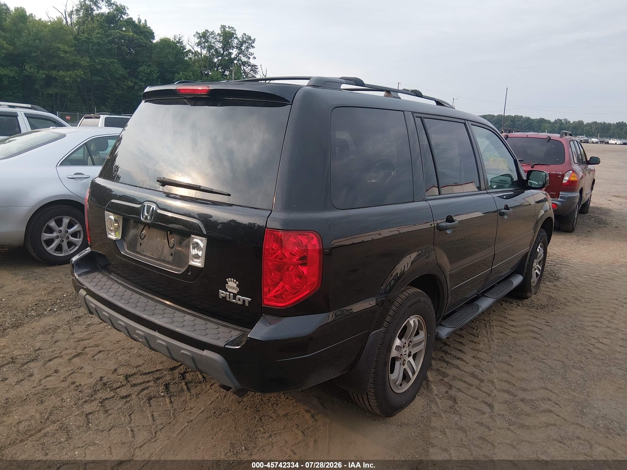 2005 Honda Pilot Ex-l Black vin: 5FNYF18525B006561