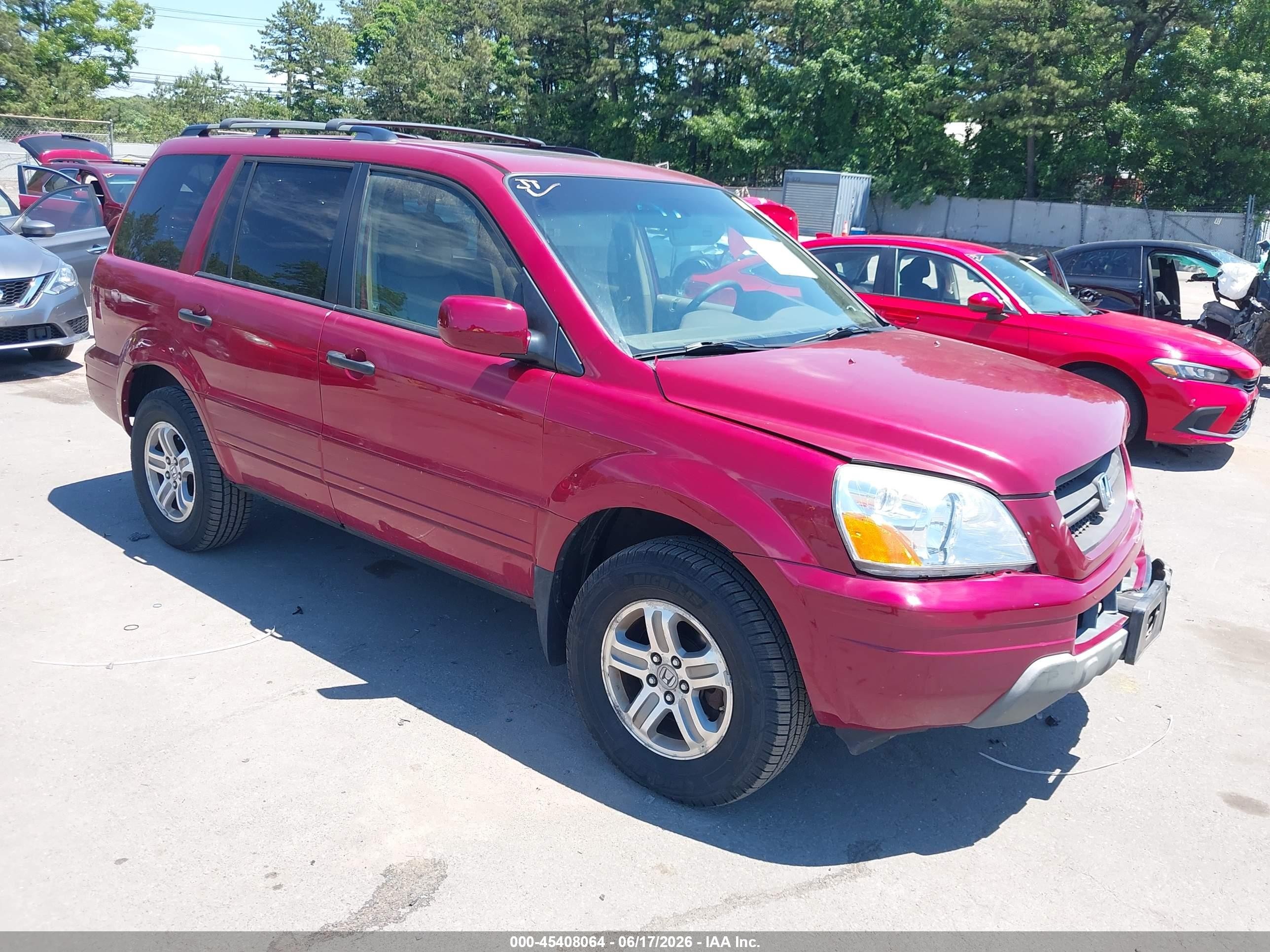 2005 Honda Pilot Ex-l Красный vin: 5FNYF18525B030584