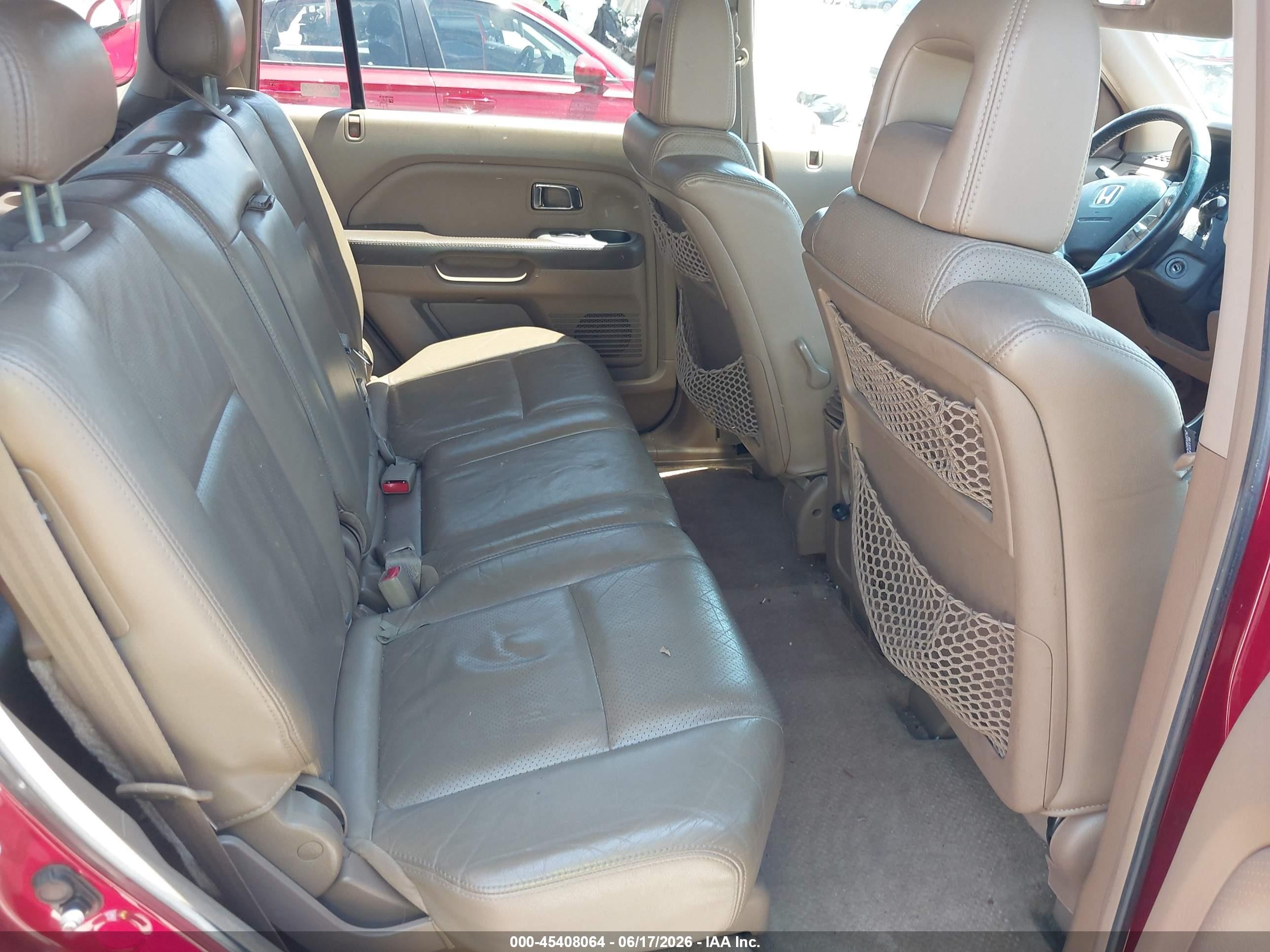2005 Honda Pilot Ex-l Red vin: 5FNYF18525B030584