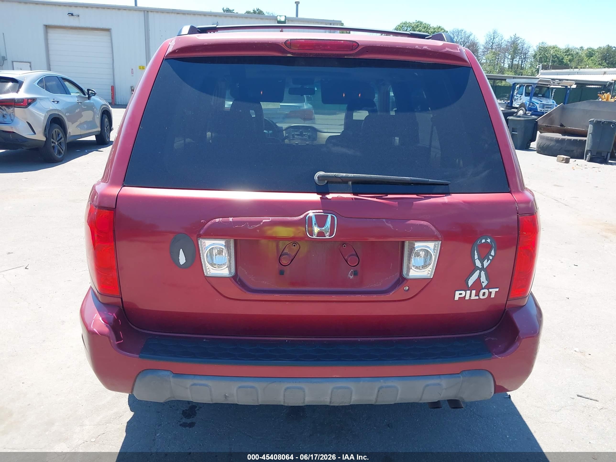 2005 Honda Pilot Ex-l Red vin: 5FNYF18525B030584