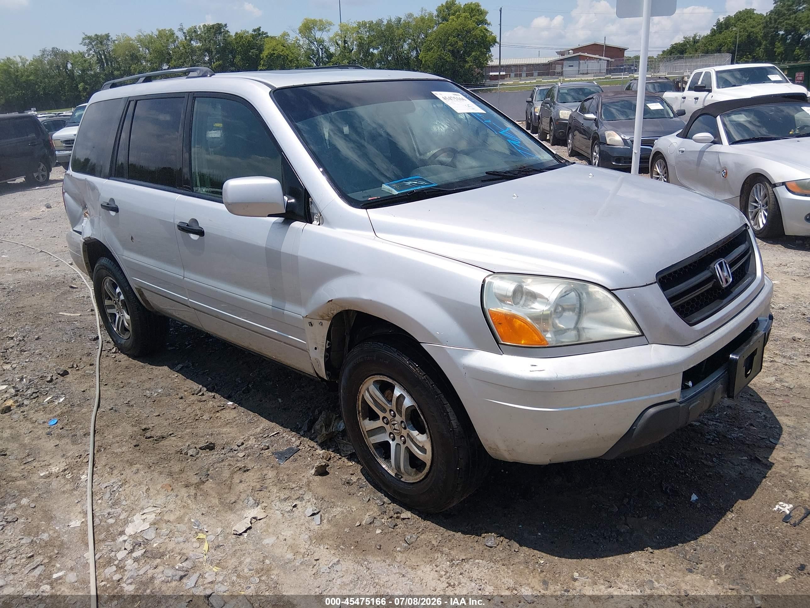 2005 Honda Pilot Ex-l Gray vin: 5FNYF18525B059986