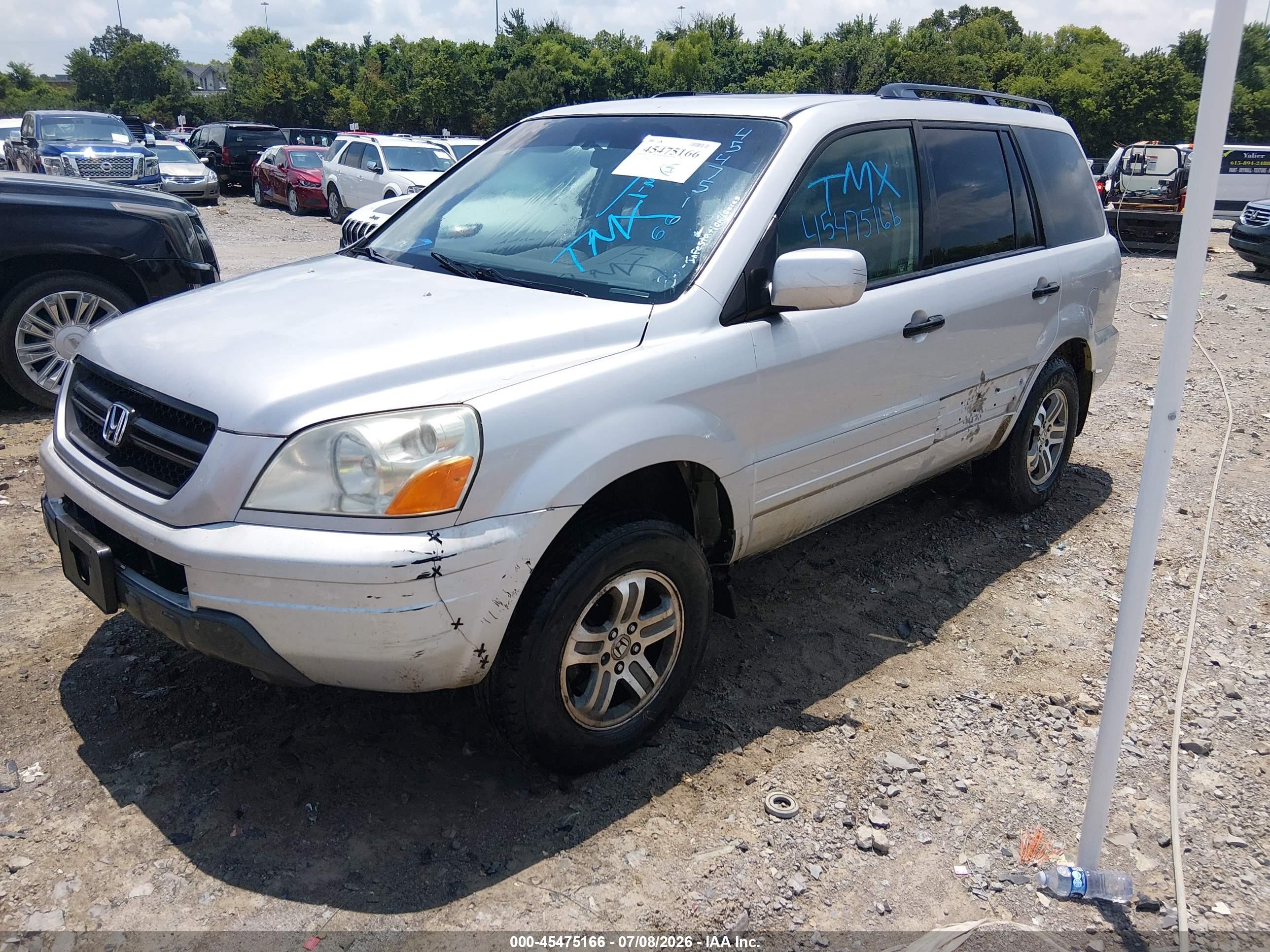 2005 Honda Pilot Ex-l Gray vin: 5FNYF18525B059986