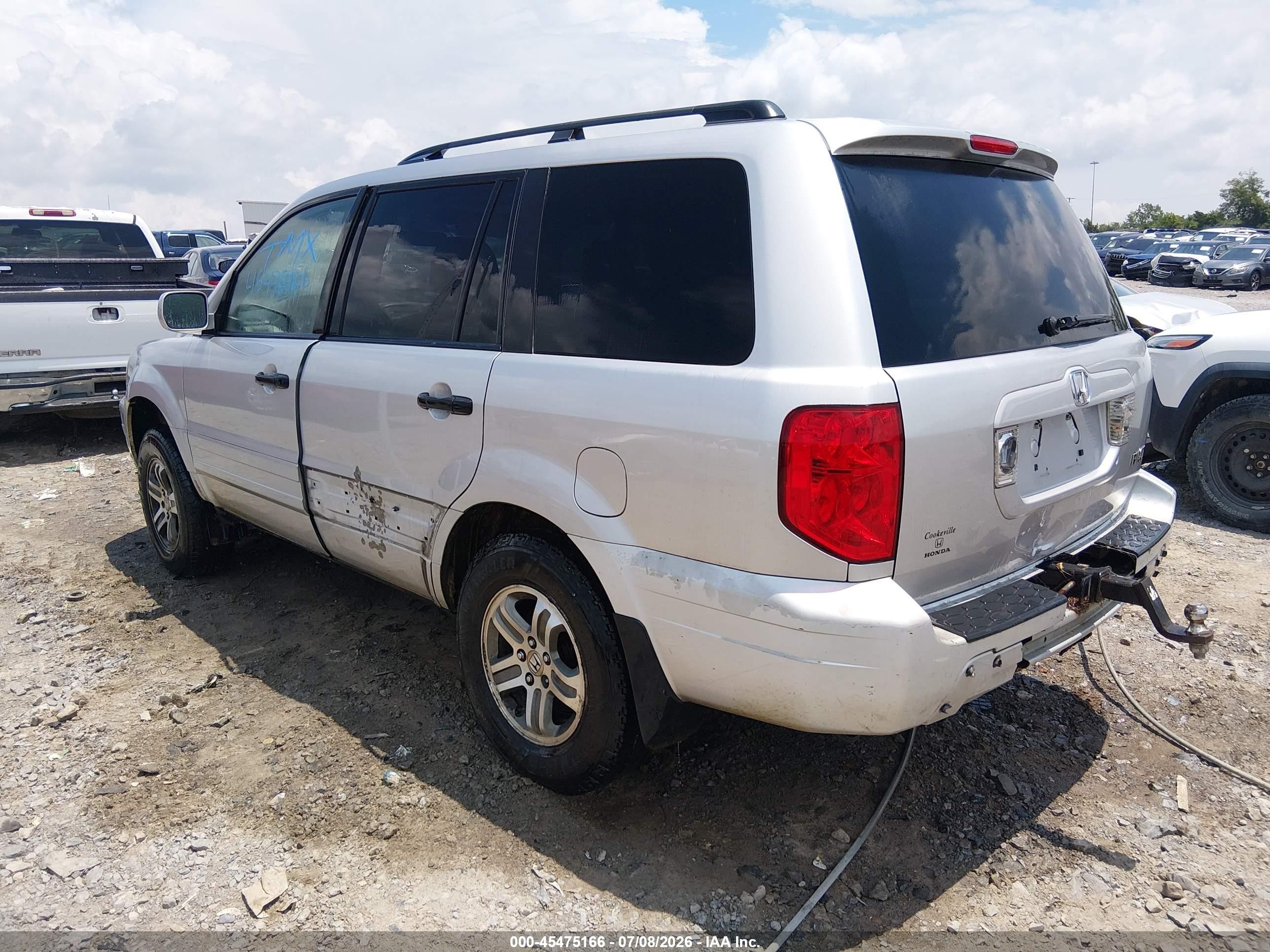 2005 Honda Pilot Ex-l Gray vin: 5FNYF18525B059986